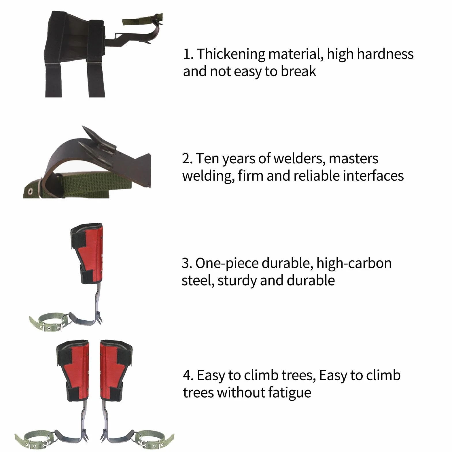 Picos de equipo de escalada de árboles, equipo de escalada de árboles, picos de escalada de árboles para zapatos, botas, kit de artefactos de equipo de escalada de árboles, herramienta de ayuda de