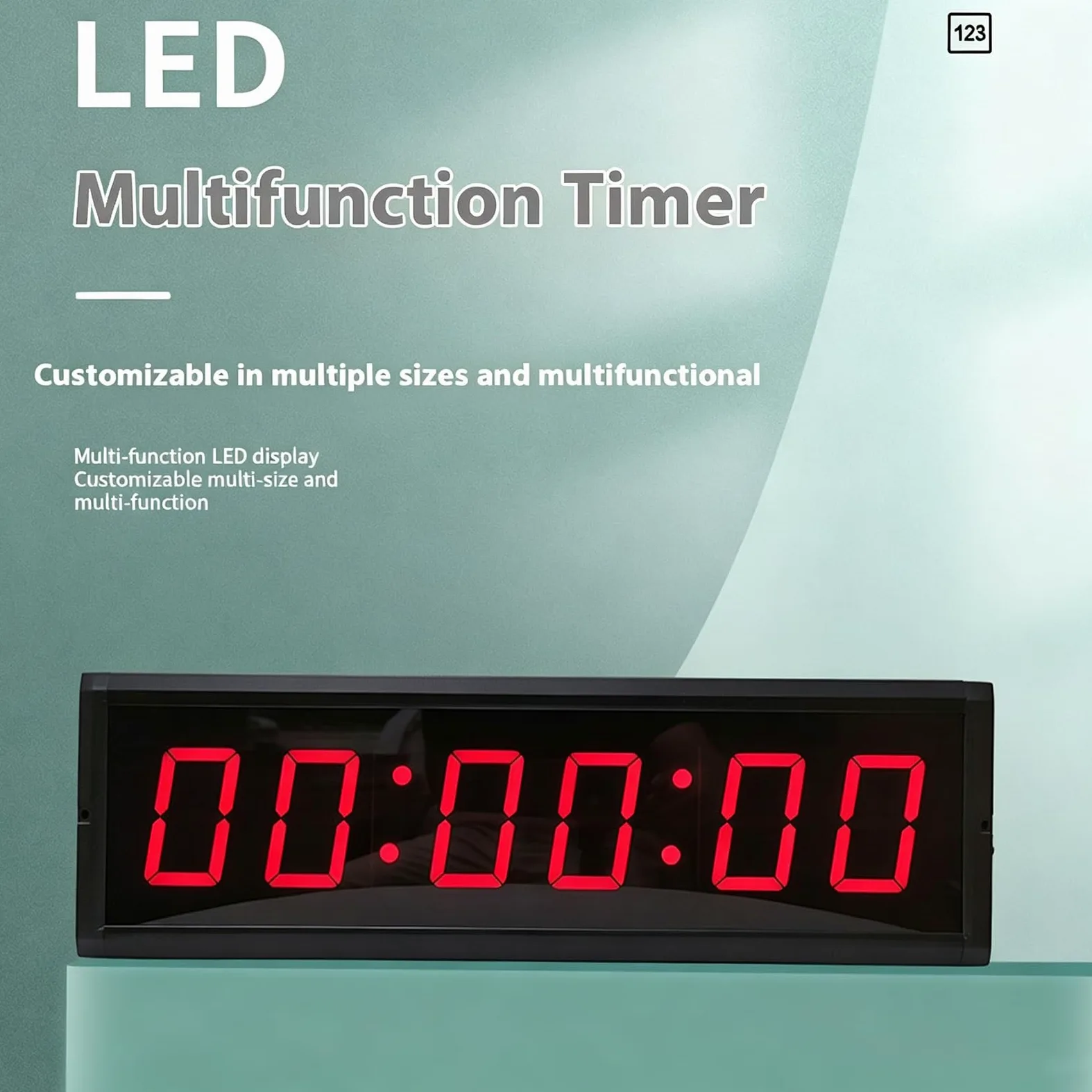 Cronómetro Led De 6 Dígitos para Carreras, Temporizador para Gimnasio Y Eventos De Running con Alarma Sonora, Cuenta Atrás/Cuenta Adelante, Altura De Trípode Ajustable, Almacena 20 Conjuntos De