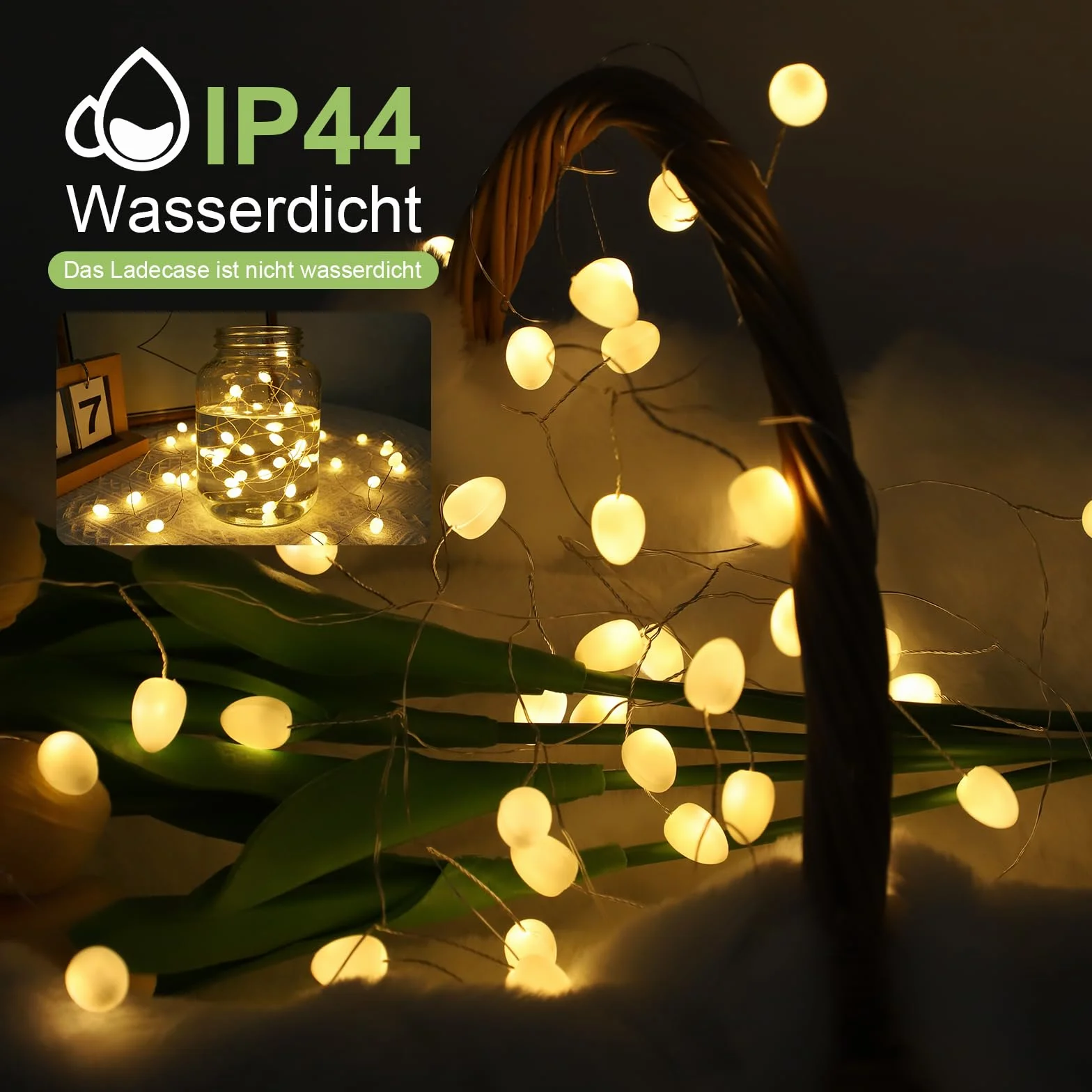 Guirnalda de luces LED 3m 40LED luz blanca cálida para Navidad interior exterior