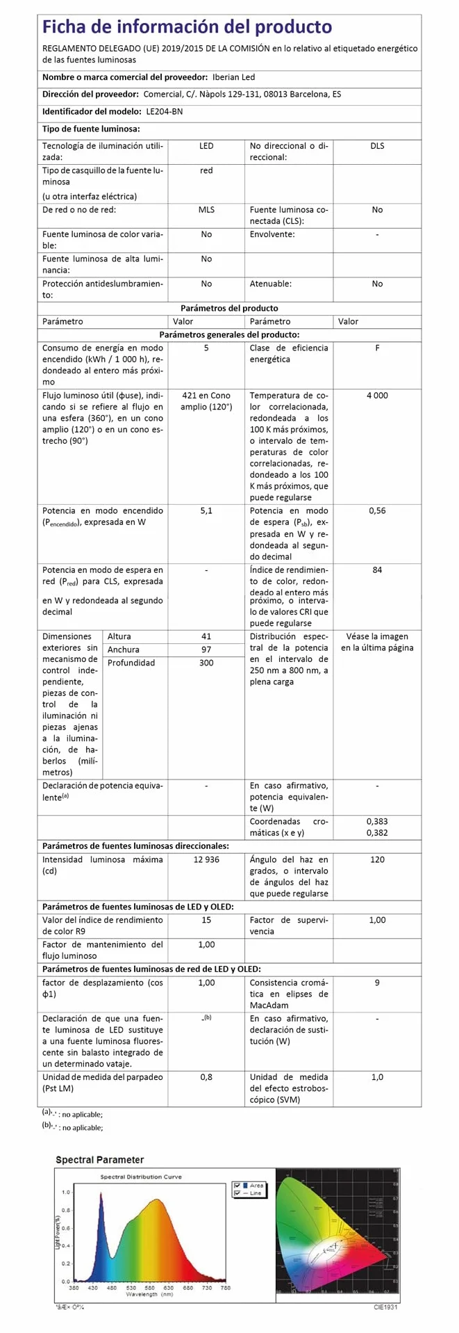 BarcelonaLED Aplique de Espejo Lámpara Baño LED 5W 30cm IP44 4000K 325LM Blanco Neutro