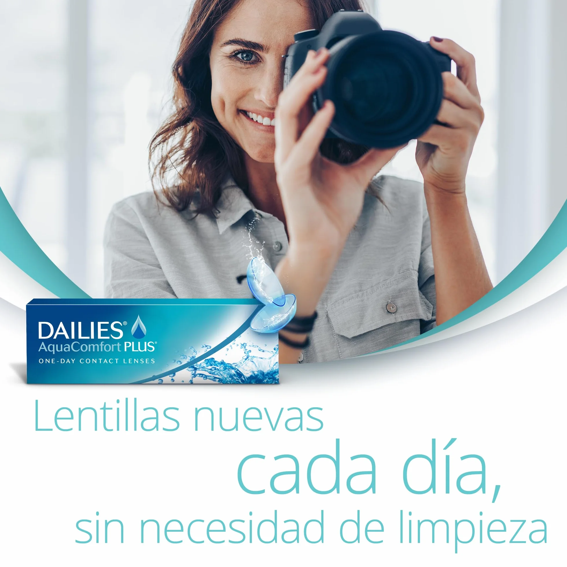 Dailies AquaComfort Plus Lentes de Contacto de Reemplazo Diario, Pack de 30, R 8.7 mm, D 14.0 mm, -3.5 Dioptrías