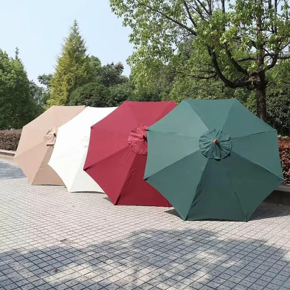 Toldo De Recambio De Sombrilla 6 Varillas/8 Varillas, Cubierta De Repuesto para Paraguas, Impermeable, Anti-Ultravioleta, Poliéster, 300cm 350cm 200cm 230cm 250cm 270cm 280cm(White,8 Ribs: 350CM)