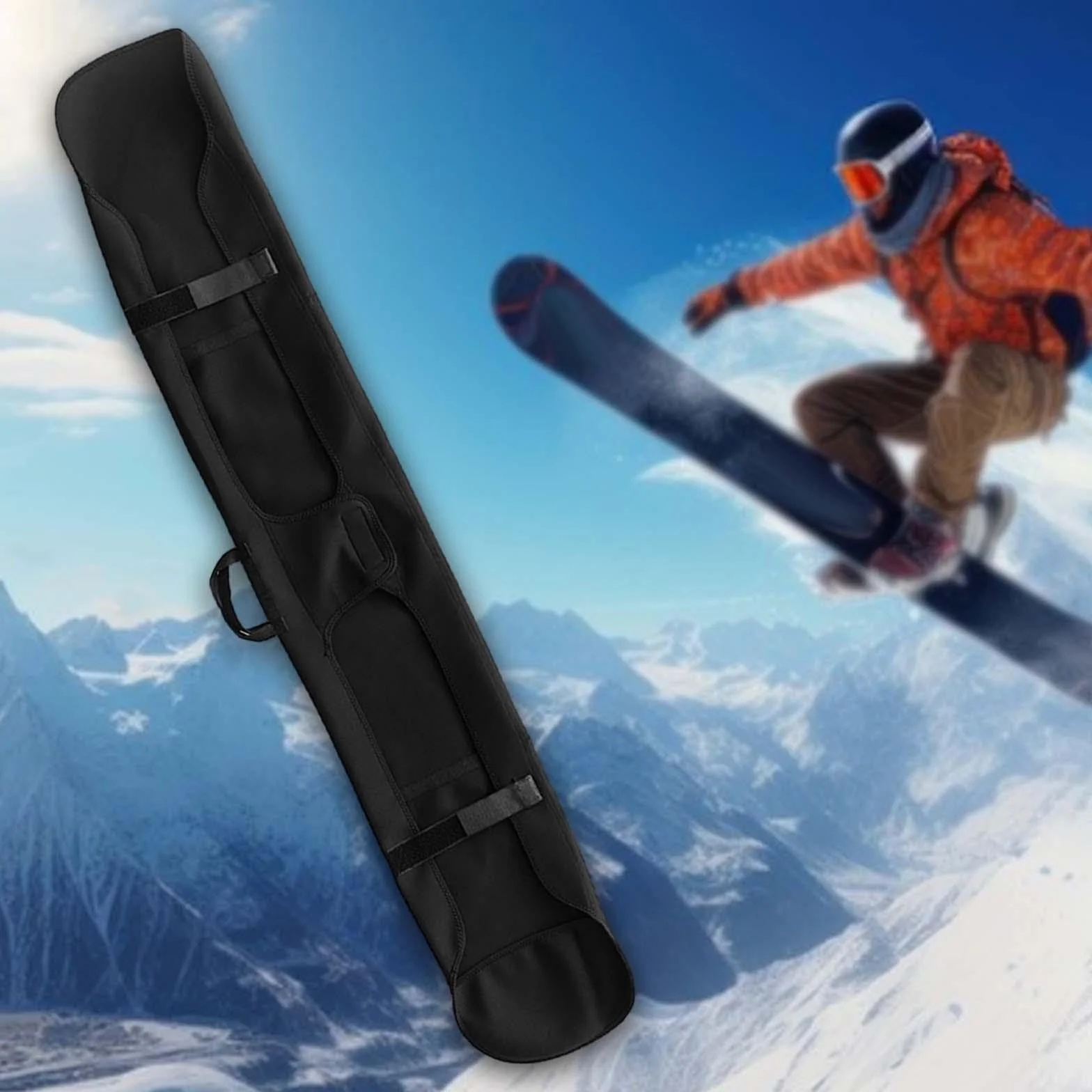 rockible Bolsa de Snowboard Funda de Manga de Snowboard Accesorios de Snowboard Suave Bolsa de Transporte Duradera Bolsa de esquí para Deportes de Invierno al, Negro 158cmx27cm