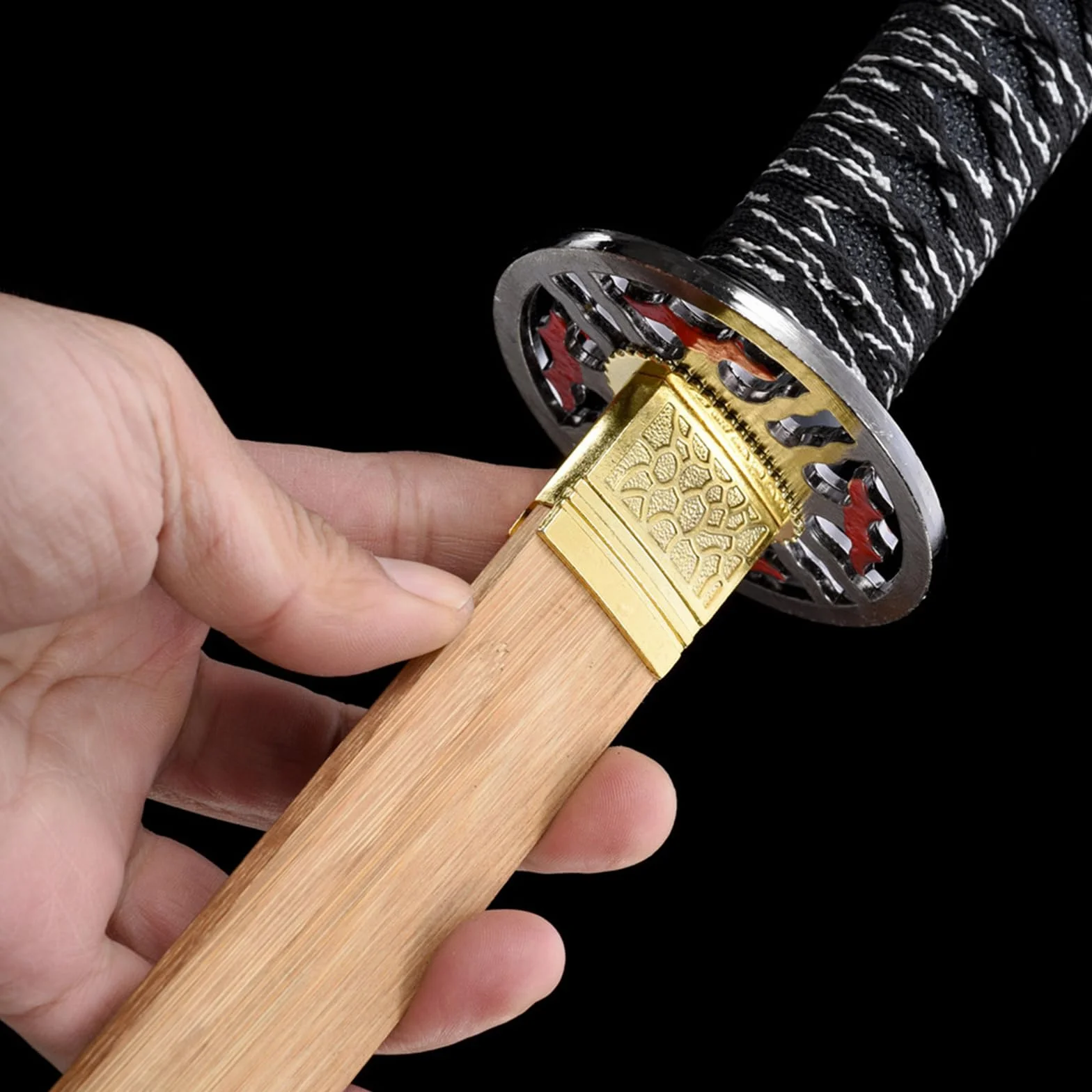 Katana de bambú Natural 103cm Bokken Hecho a Mano Espada samurái de Madera para Entrenamiento Kendo