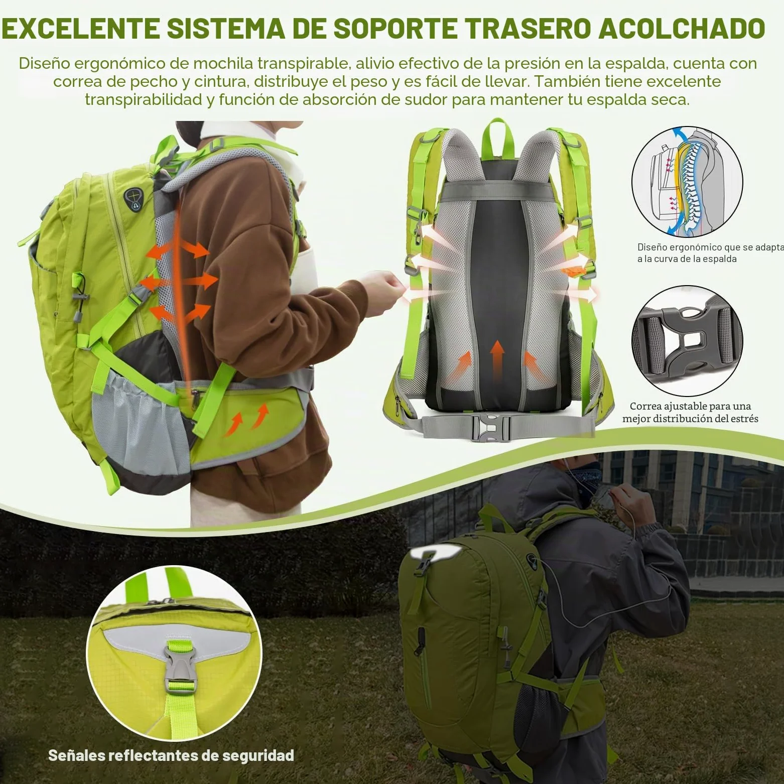 Long Keeper 40 Litros Mochila Senderismo Hombre Mujer Impermeable Mochila Viaje Trekking Montaña con Funda Lluvia Multibolsillos Multiusos para Al Aire Libre