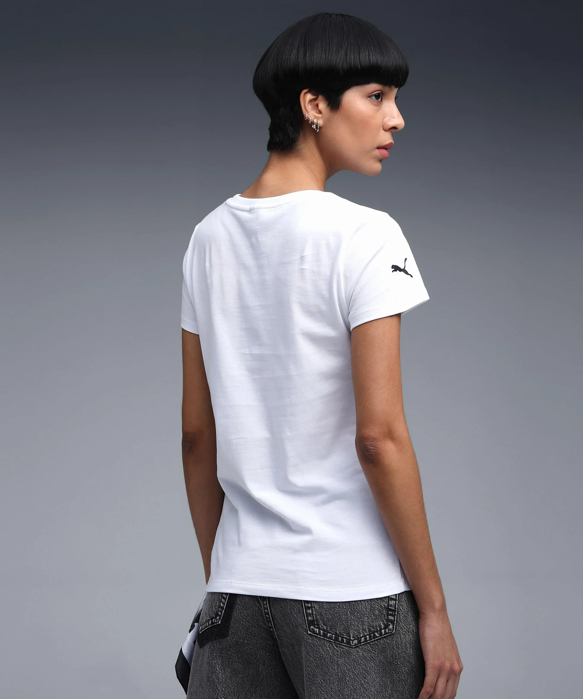 PUMA Scuderia Ferrari F1 Camiseta para Mujer con Gran Logo del Escudo Scudetto