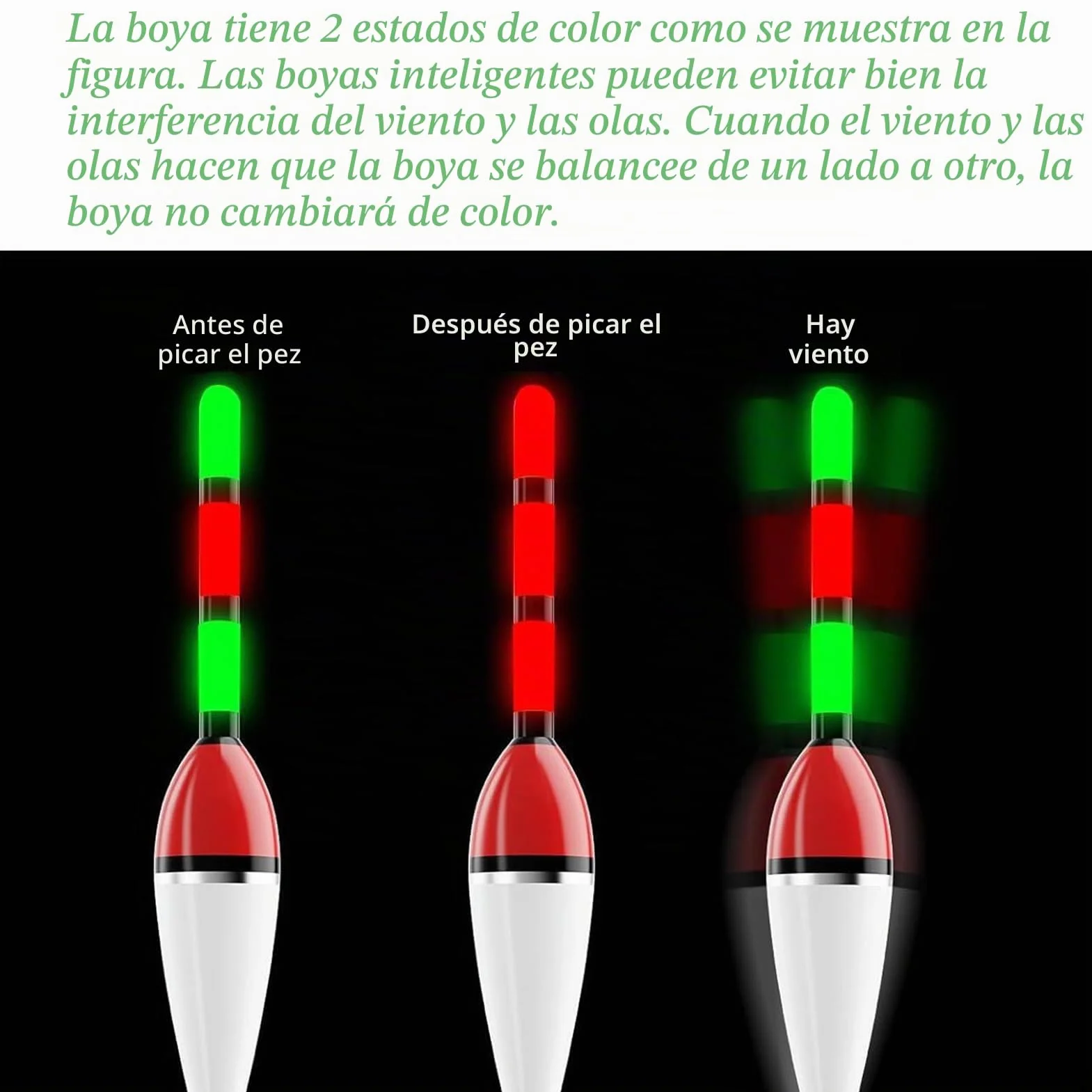 DONGZQAN 3 piezas de flotadores LED para pesca con indicador de picada, flotadores LED luminosos, set de accesorios de pesca con indicador de picada, flotadores para pesca, set de flotadores con