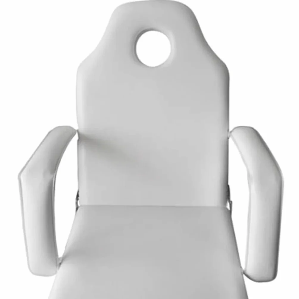 vidaXL Camilla Ajustable de Masaje y Salon de Belleza Cuero Sintético Blanco
