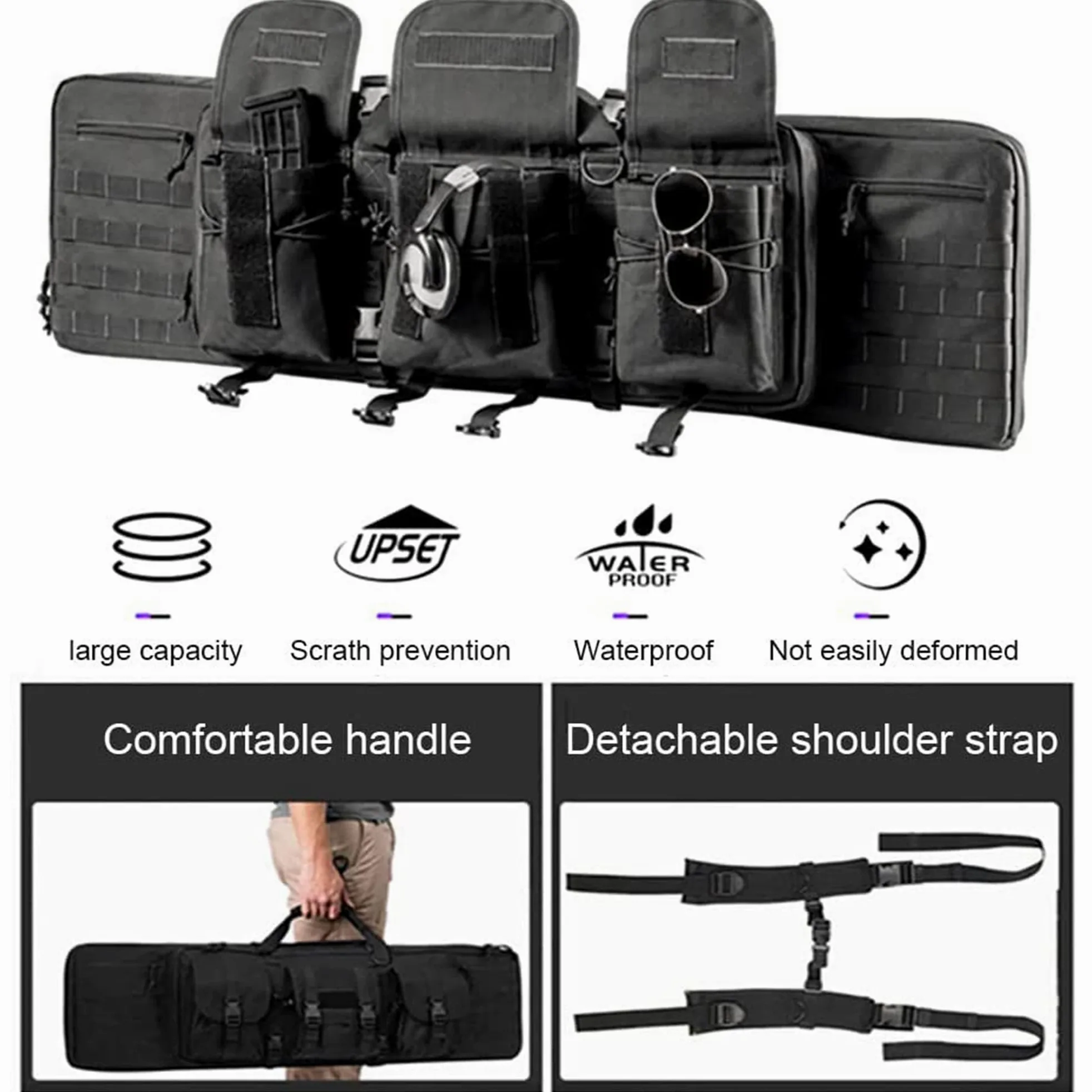 Funda para Fusil Airsoft Funda Escopeta Porta Caza, Mochila de Almacenamiento para Pistola y Revista, Estuche de Transporte para Pistola, Bolsas de Tiro para Rifles