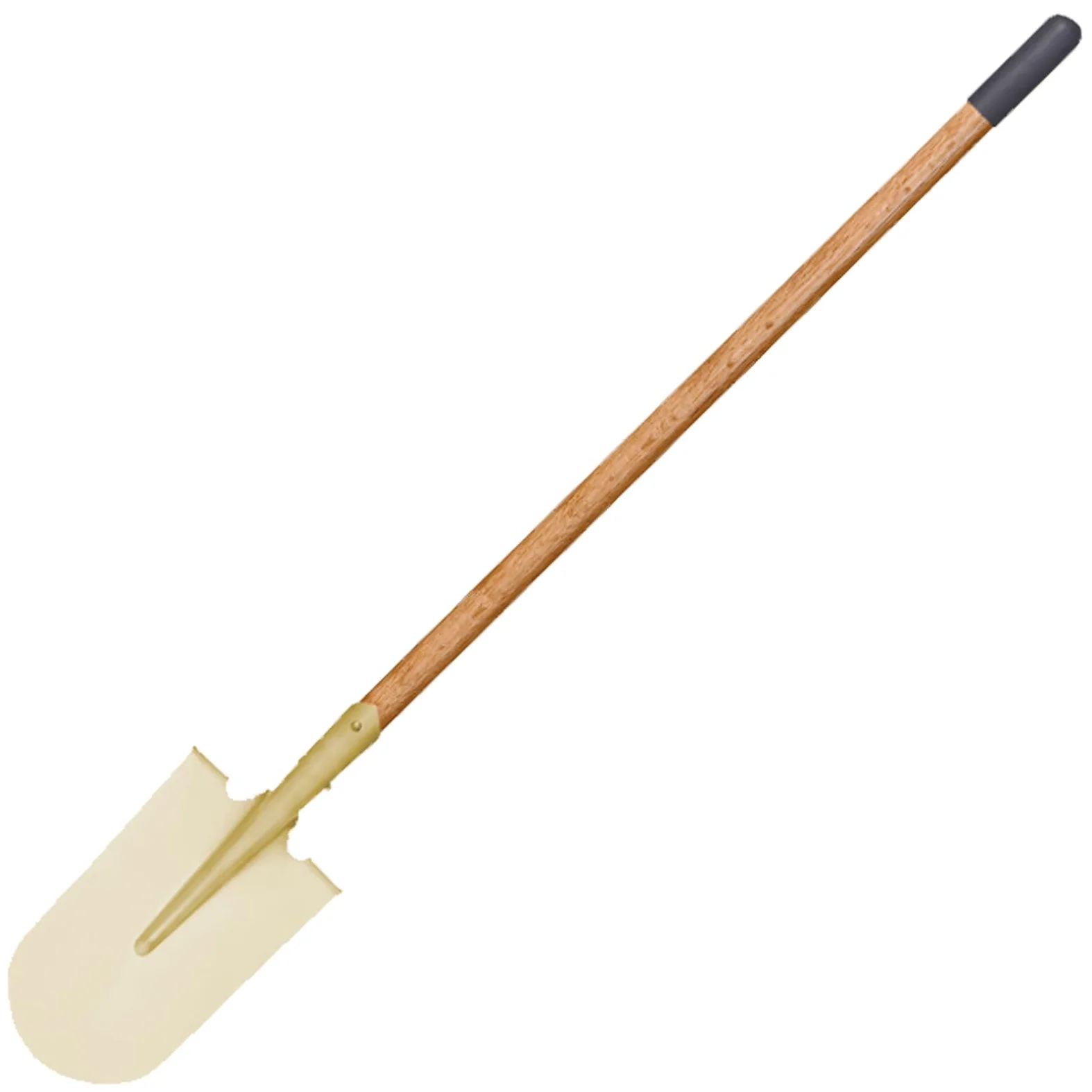 WEDO Pala larga de punta redonda sin chispas, pala de transferencia, mango de madera de 48 pulgadas de largo con funda antideslizante, herramienta de excavación de seguridad, bronce de aluminio