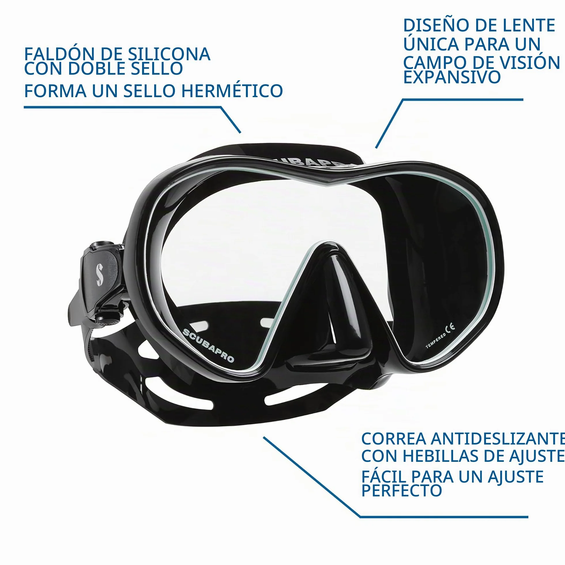Scubapro - Solo Mask, Color Azul,Negro