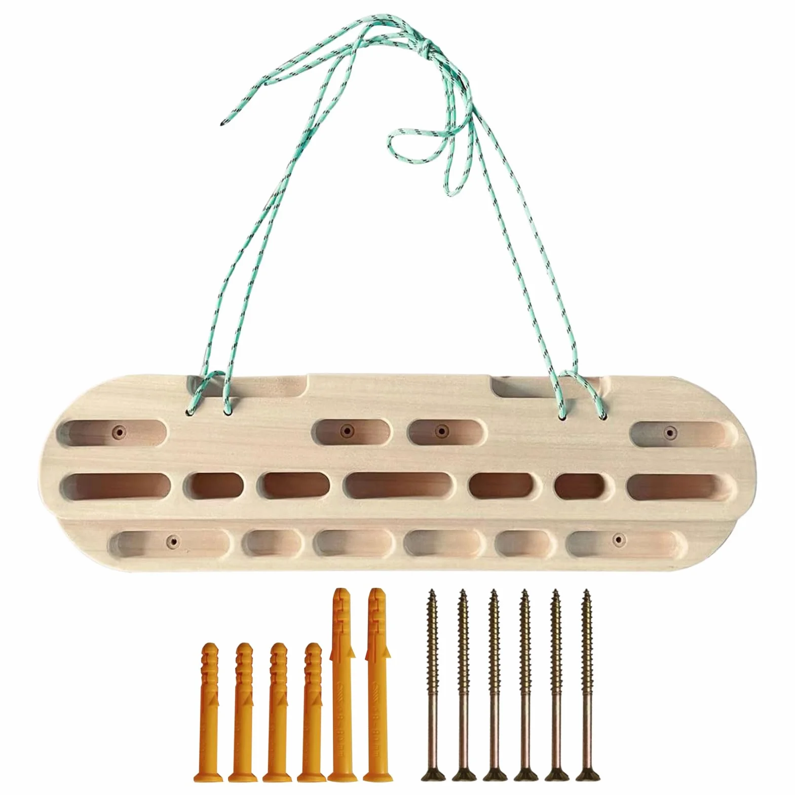 Tabla colgante de escalada en roca montada en la pared, Diapasón de escalada en roca, Barra de dominadas portátil de madera para colgar | Barra de dominadas suave para entrenamiento de fuerza con los