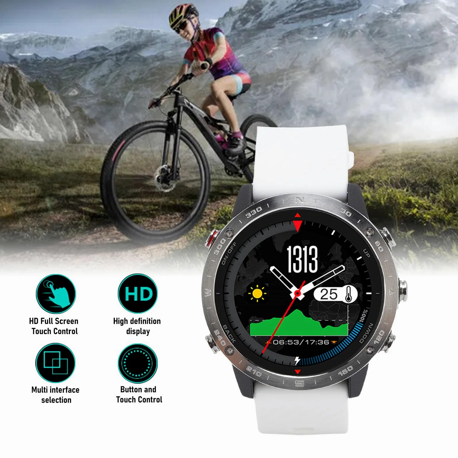 Drfeify Reloj de Buceo con Sensor de Profundidad | Clasificación de Agua de 50 M para Natación, Carcasa de Aleación de Ti, Notificaciones Inteligentes, Batería de Larga