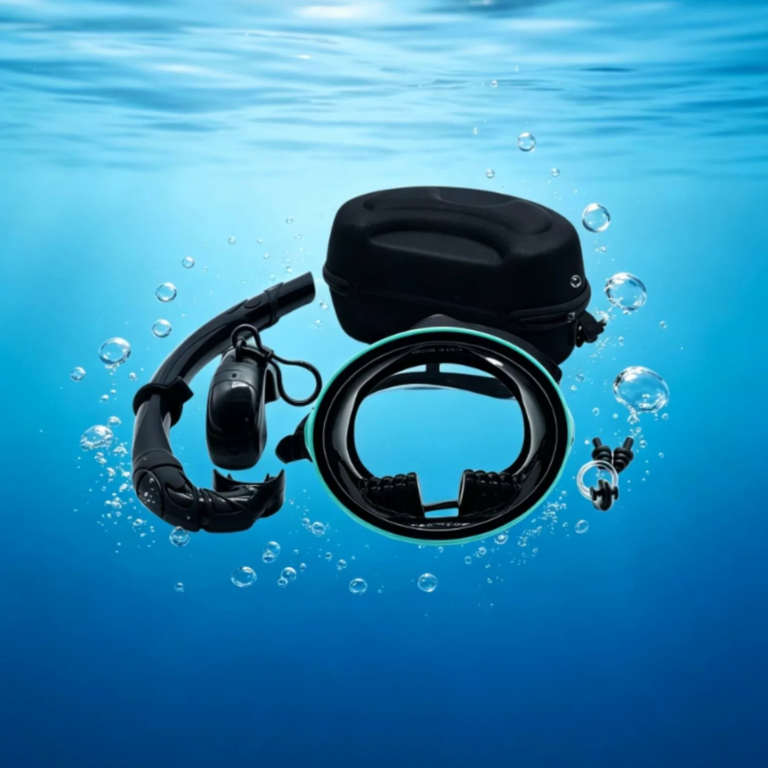 predolo Máscara Snorkel con Estuche Diseño bajo bajo Máscara Snorkel con Vidrio mplado Table Gafas Buceo Tubo para Adultos, Piscina, Viajes