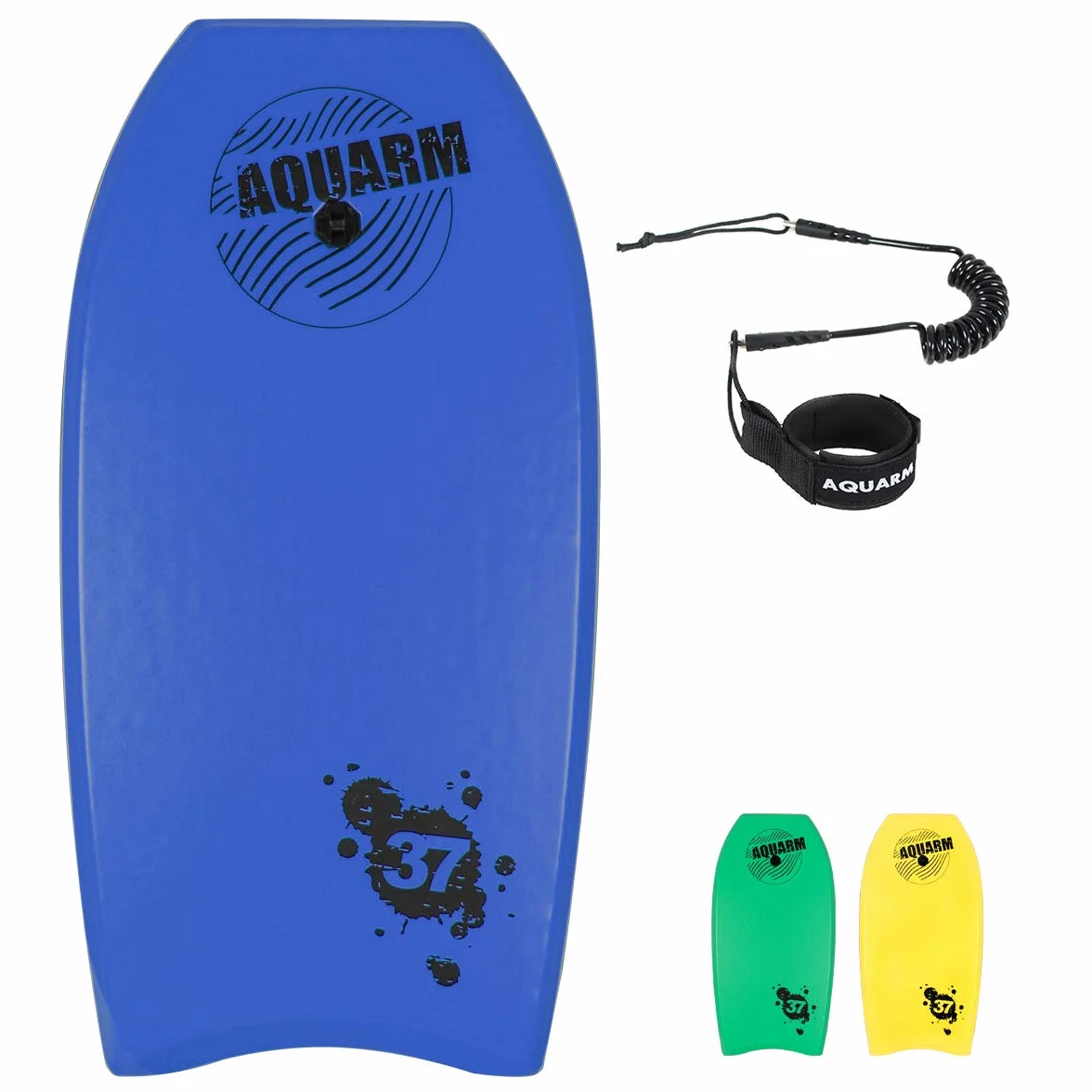 Tabla de bodyboard con correa de muñeca, 33"/37"/42" ligera con núcleo EPS y superficie inferior lisa de alta velocidad, perfecta para practicar surf para niños, adolescentes y adultos (azul)
