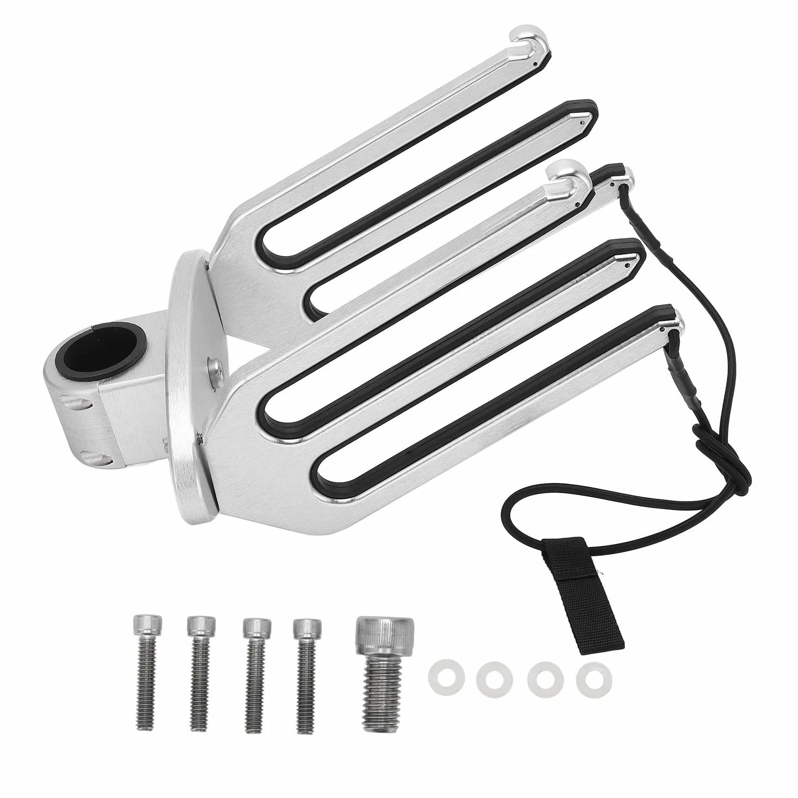 Wakeboard Rack Soporte Ajustable de Aluminio Cepillado CNC para Barco con Tornillo de Fijación y Junta, Soporte de Torre de Wakeboard de para, Tabla de Surf, Rodillera, Adecuado para