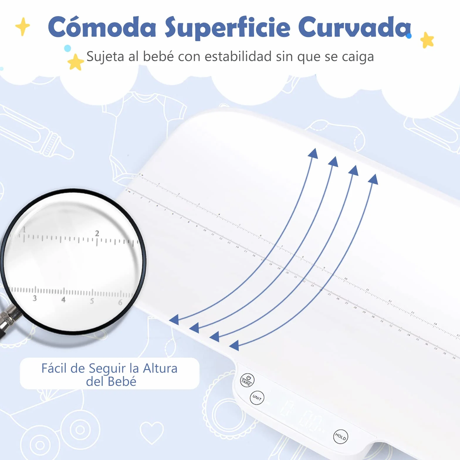 COSTWAY Báscula Bebé Digital Multifuncional con 4 Modos de Medición, Pantalla LCD para Bebés y Mascotas