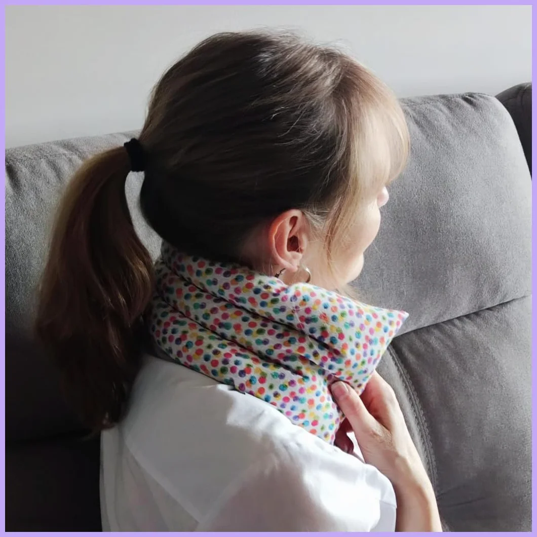 Saco de Semillas Térmico 45x14 cm Cervical con Lavanda - Bolsa de Calor y Frío para Cuello y Espalda