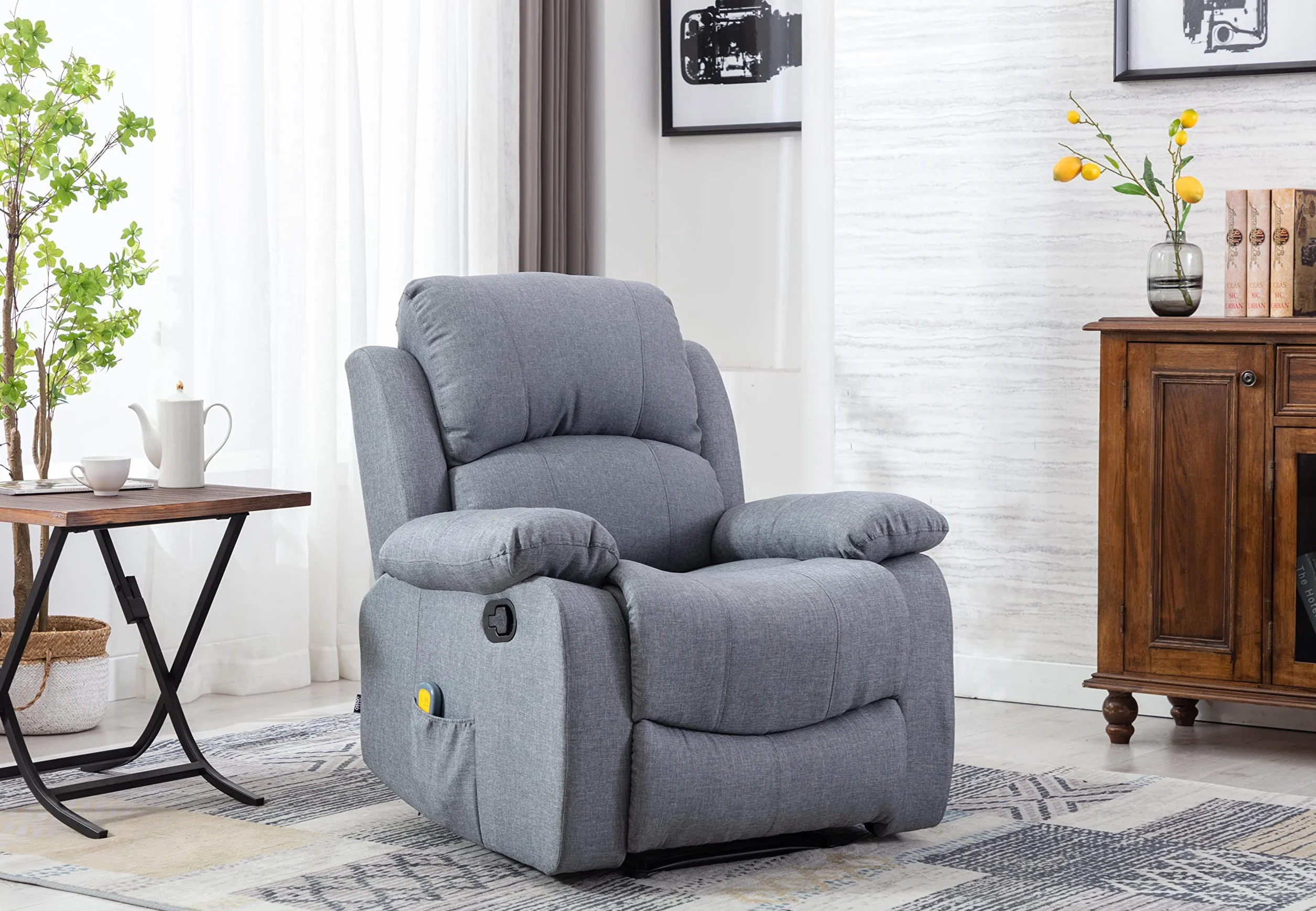 Astan Hogar AH-AR30900GR Ramón Sillón Relax Reclinación Manual Pared Cero Masaje Termoterapia Gris