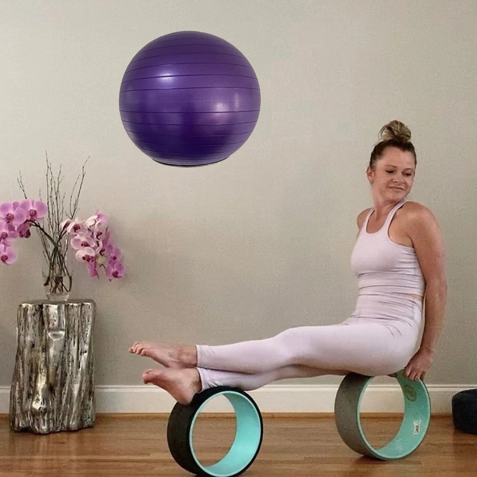 Soporte para Pelotas de Gimnasio de Acero Inoxidable montado en la Pared, Estante de Almacenamiento Resistente para Pelotas de Yoga, Soporte de exhibición de Bolas de Estabilidad para Ejercicio/Yoga