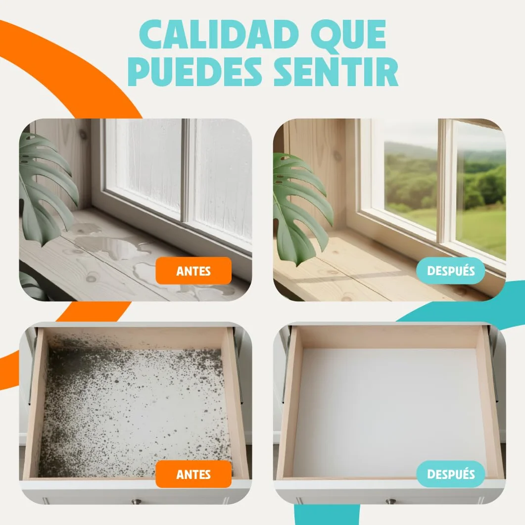 Pack x 5 Bolsas Antihumedad Deshumidificador Colgante para Armarios Garaje Trasteros Autocaravanas