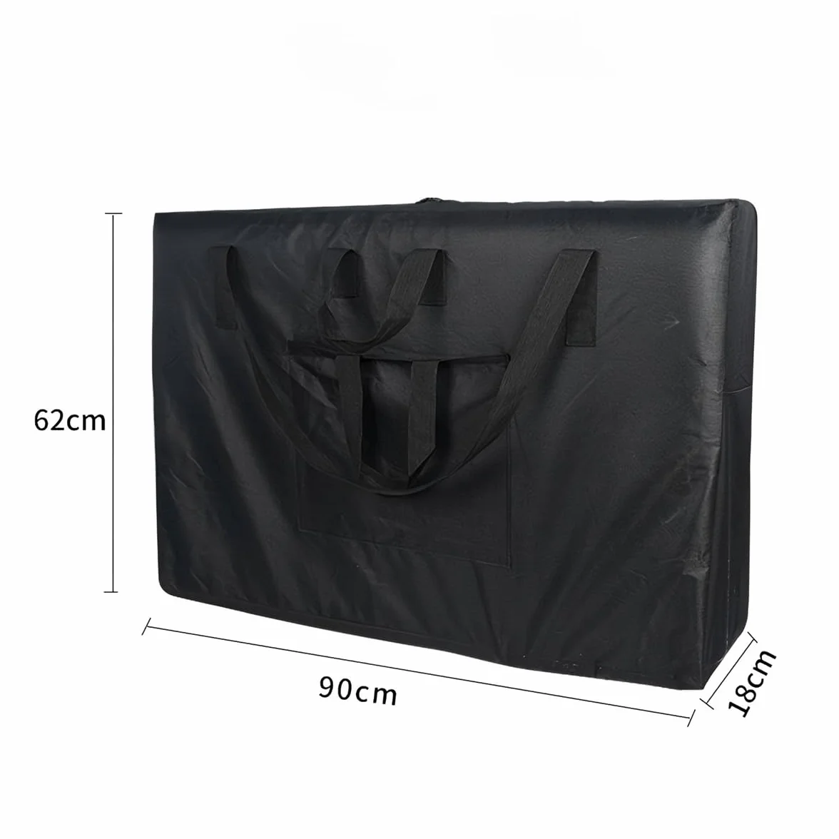 Bolsa de transporte impermeable para cama de masaje plegable, tela Oxford 600D, 90x62x18 cm, negro
