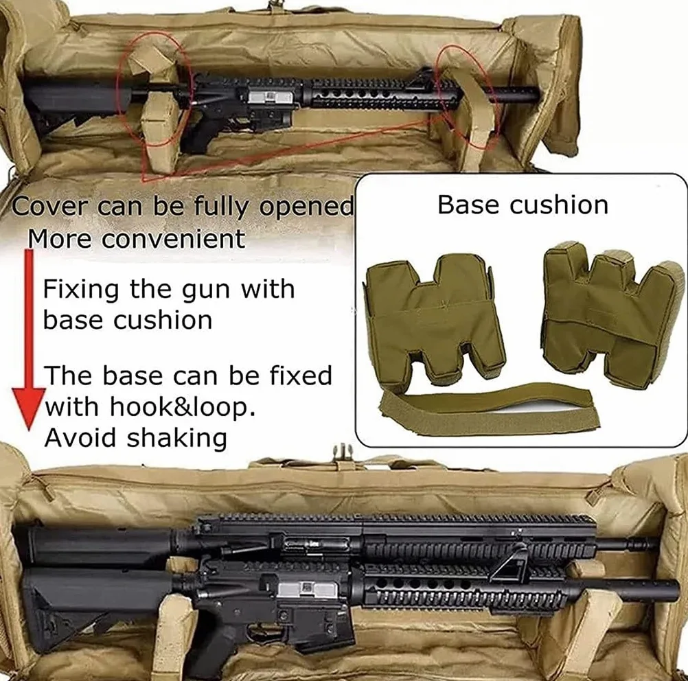 Bolsa Táctica Doble Larga para Rifle, Outdoor Bolsa De Pistola De Fusil M249 De 39 Pulgadas, Funda De Transporte CS Caza Tiro Paintball con Correa De Hombro Portátil
