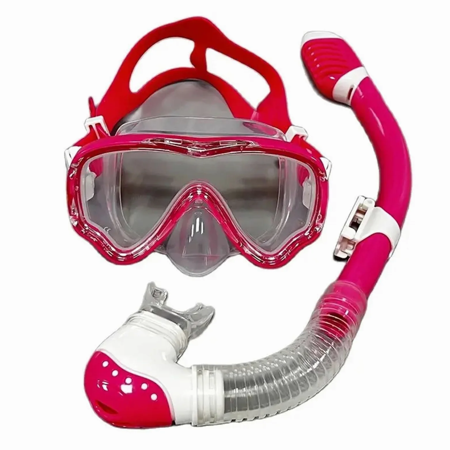 Kit de de Buceo Máscara de Buceo y Snorkel Gafas de Buceo Gafas de natación Conjunto de Tubo de Buceo Snorkel Niño Unisex Máscara de Snorkel(Rose Red Color)