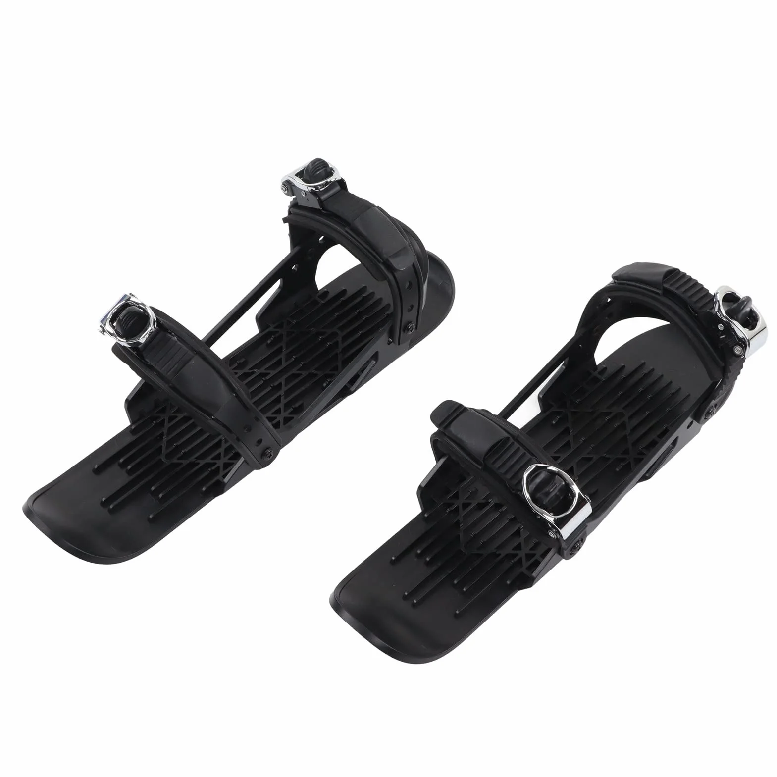 Mini patines cortos de esquí para nieve, esquís para zapatos de invierno, patines de nieve cortos, patines de nieve, skiboards ajustables para fijar a botas de esquí (negro)