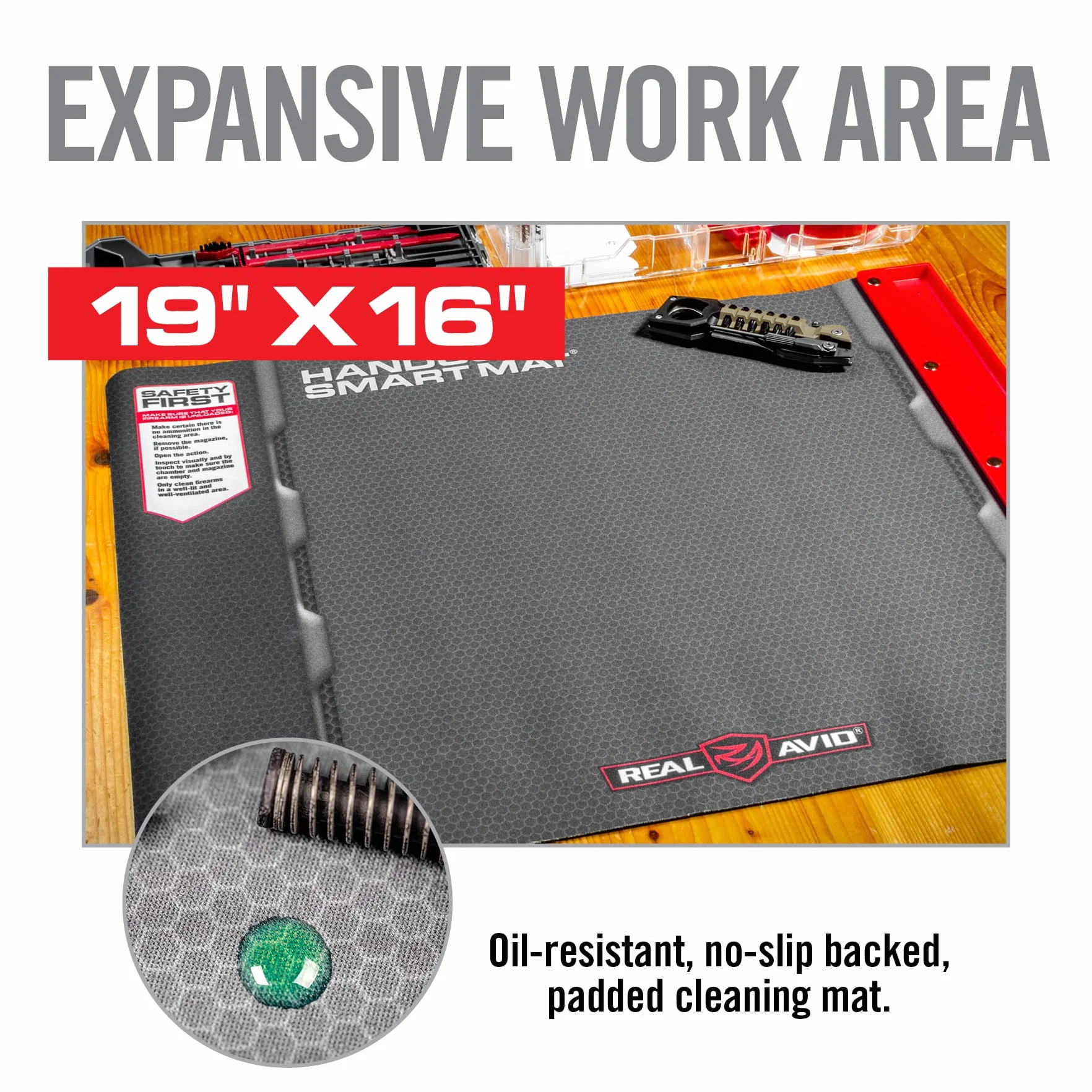 Real Avid Handgun Smart Mat-19-inch by 16-Inch Handgun Cleaning Mat by