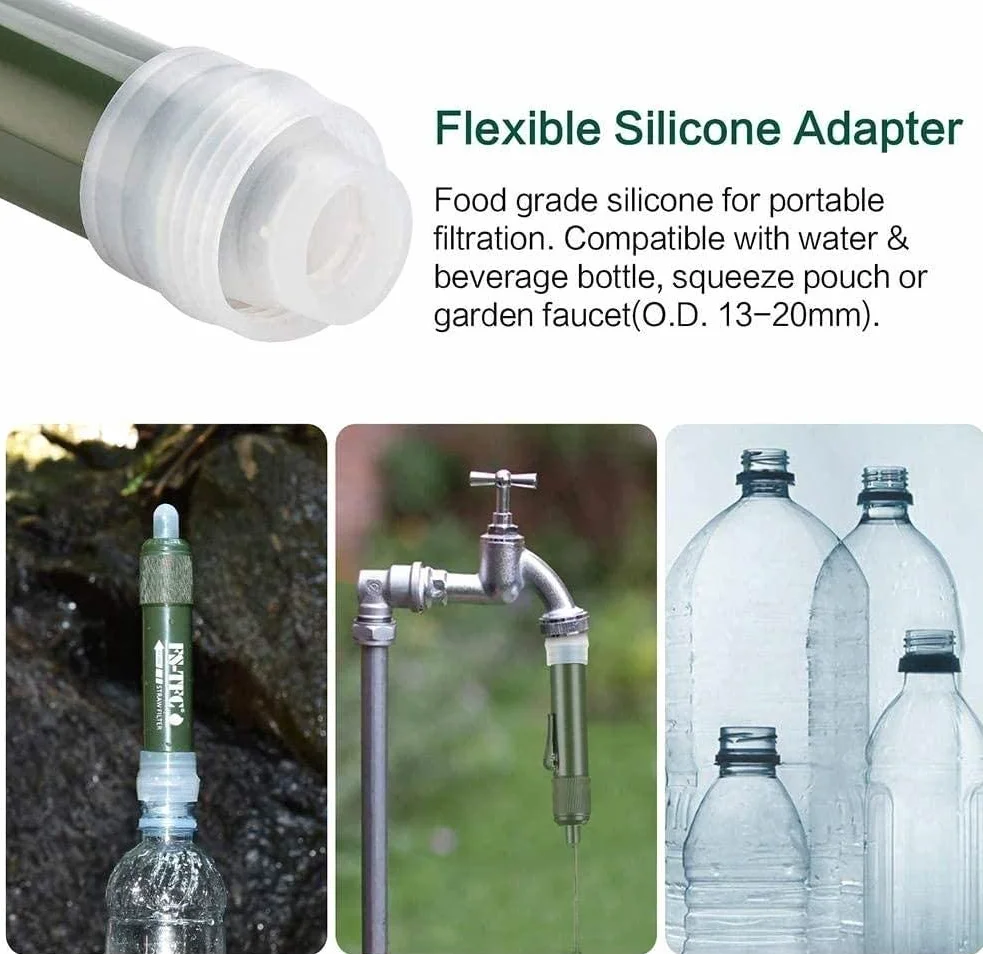 Filtro de Agua Portátil, Purificador de Agua Portátil, Emergencia del Filtro del Purificador de Agua de Supervivencia para Exteriores, Viajes, Campamento, Senderismo