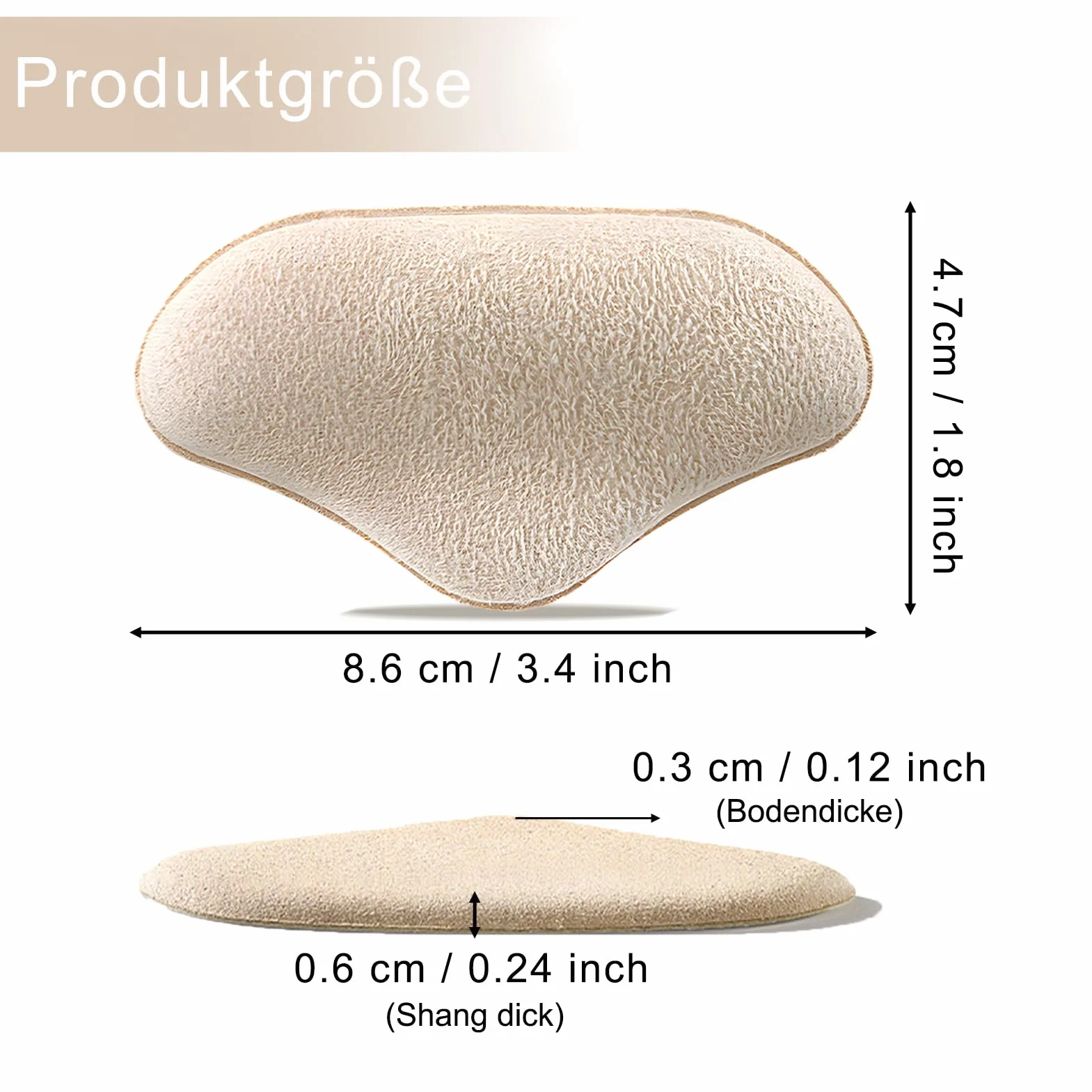 Taloneras para Zapatos Grandes con Insertos de Esponja - 3 Pares