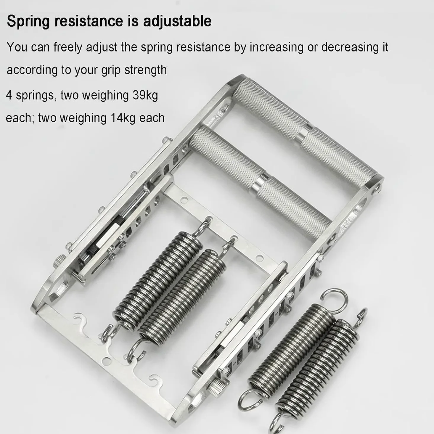 Hand Grip Strength Tester, Stainless Steel Spring Gripper, Digital Hand Dynamometer 330 Lbs, with 4 High Strength Spring, Parallel Hand Trainer, Non-Slip Handles, Finger/Wrist/Forearm Muscle Training