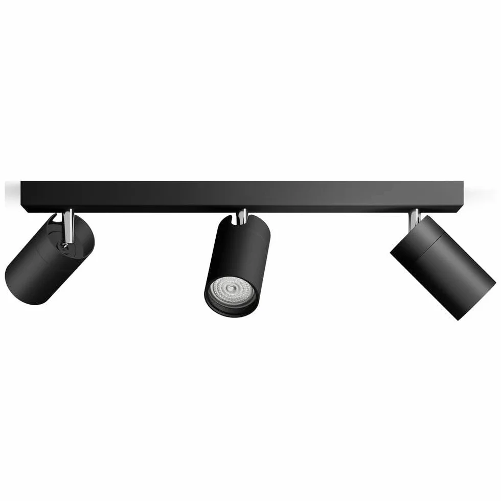 Philips Idris Foco de Baño 3 Luces GU10 IP44 Negro Resistente al Agua