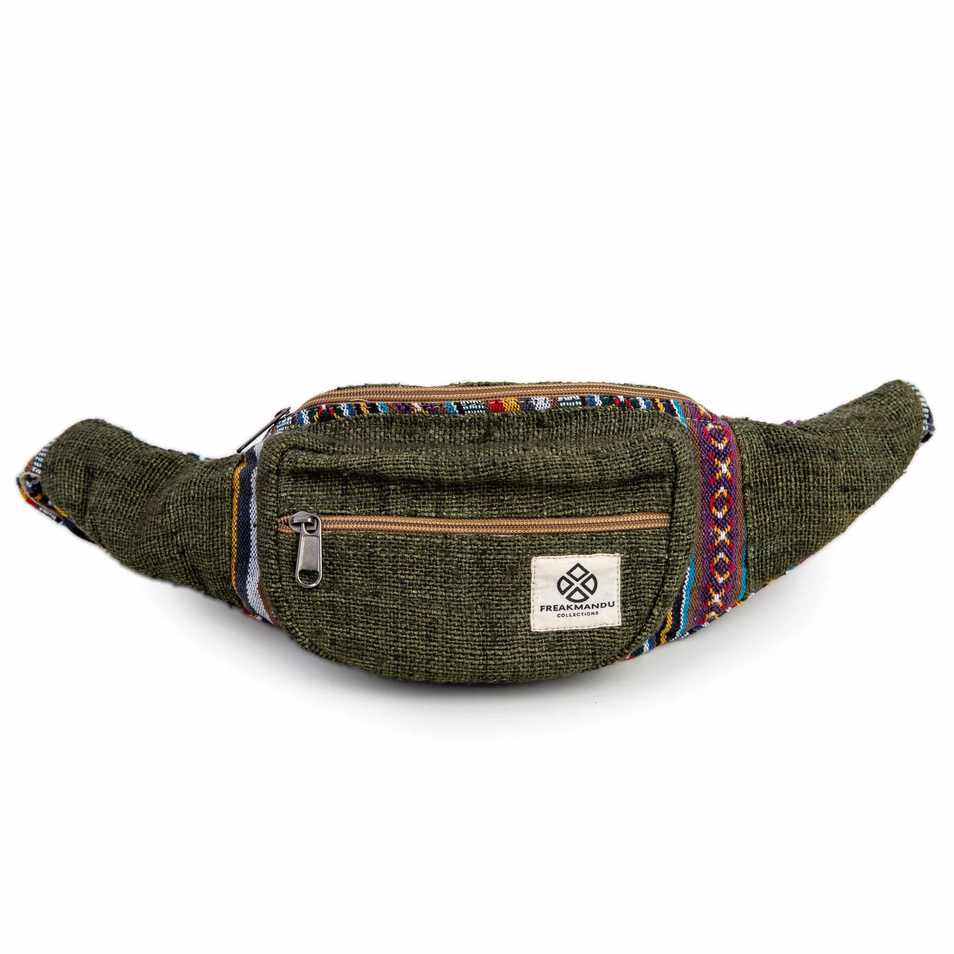 Riñonera Fanny Pack Estilo Bohemio Cáñamo para Viajar Senderismo Correr