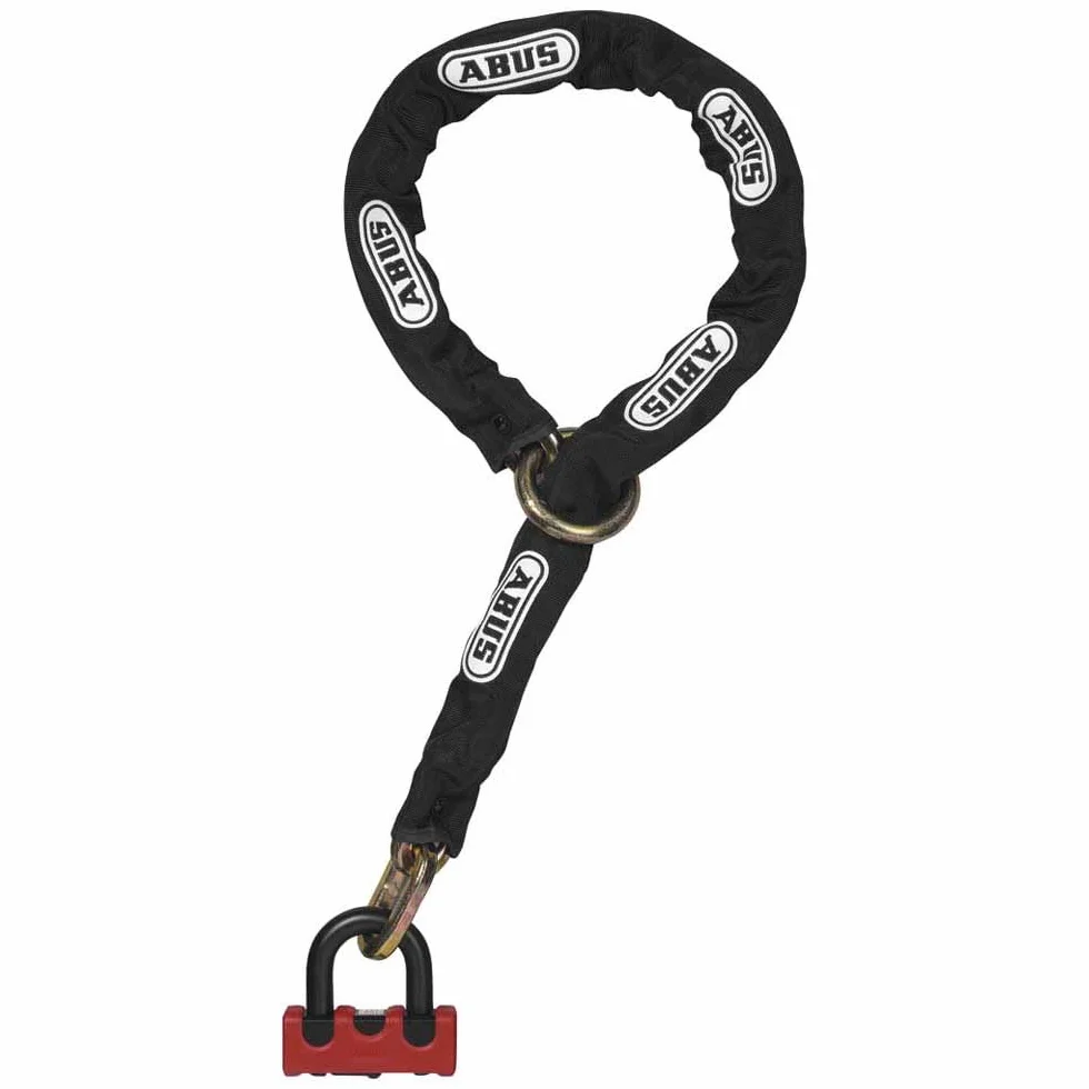 ABUS Combinación de candado y Cadena - Granit Power XS 67/105HB50 + 10KS120 Bucle Negro - Candado de Moto con Nivel de Seguridad 16 - Rojo