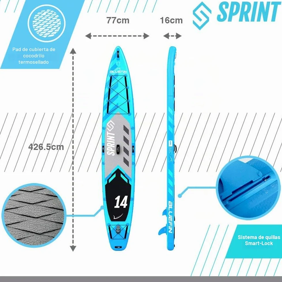 Bluefin Sup 14′ Sprint Carbon Stand Up Paddle Board Kit