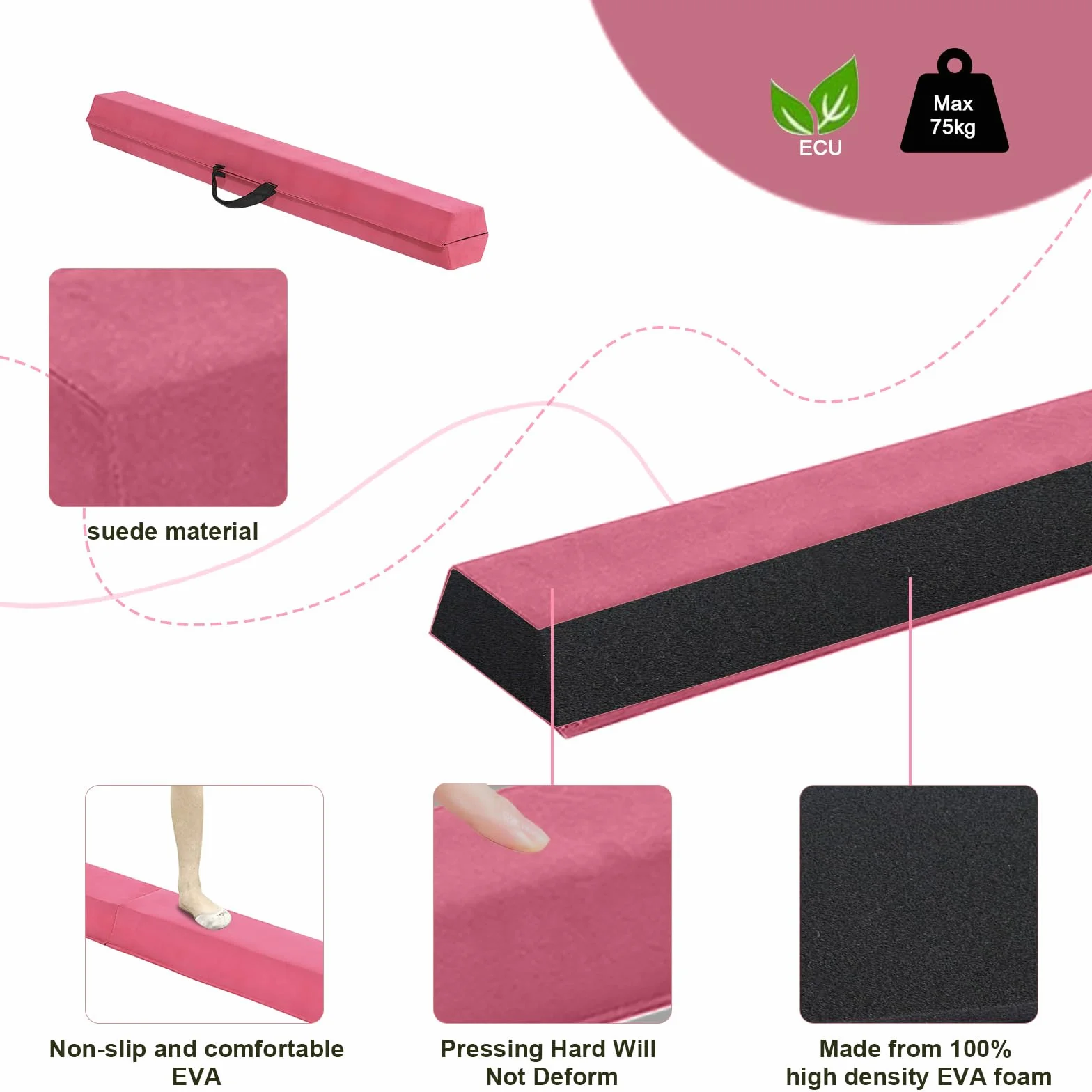Viga de Equilibrio Plegable 240/270/300cm Gimnasia Infantil