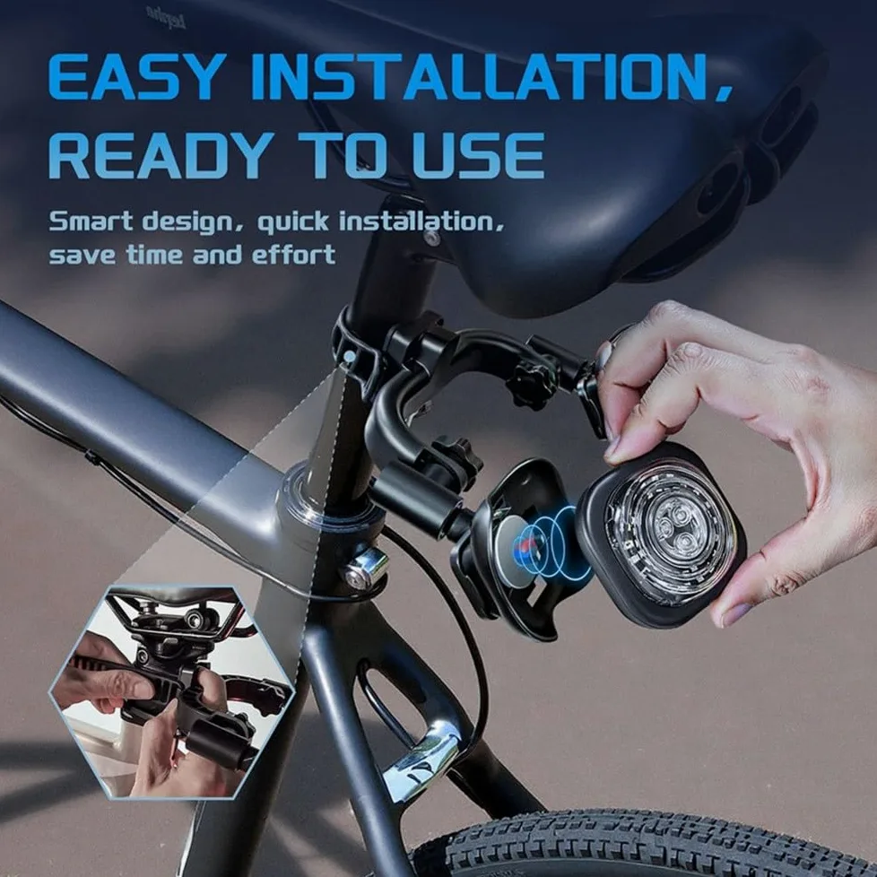de Luces Inteligentes para Bicicleta 2Pack, Luces de Bicicleta 2Pack, y Señal de, Luz Delantera y Trasera Sincronizada con Control Remoto para Montar de Noche.