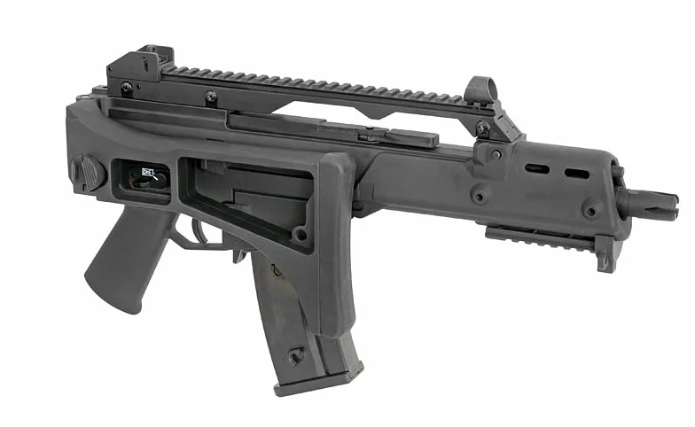 Fusil eléctrico de Airsoft G36C CM.011 de Cyma, Color Negro, Gearbox metálico, Culata Plegable, batería y Cargador de 300 Bolas incluidos, 2620 g, 720 mm de Longitud