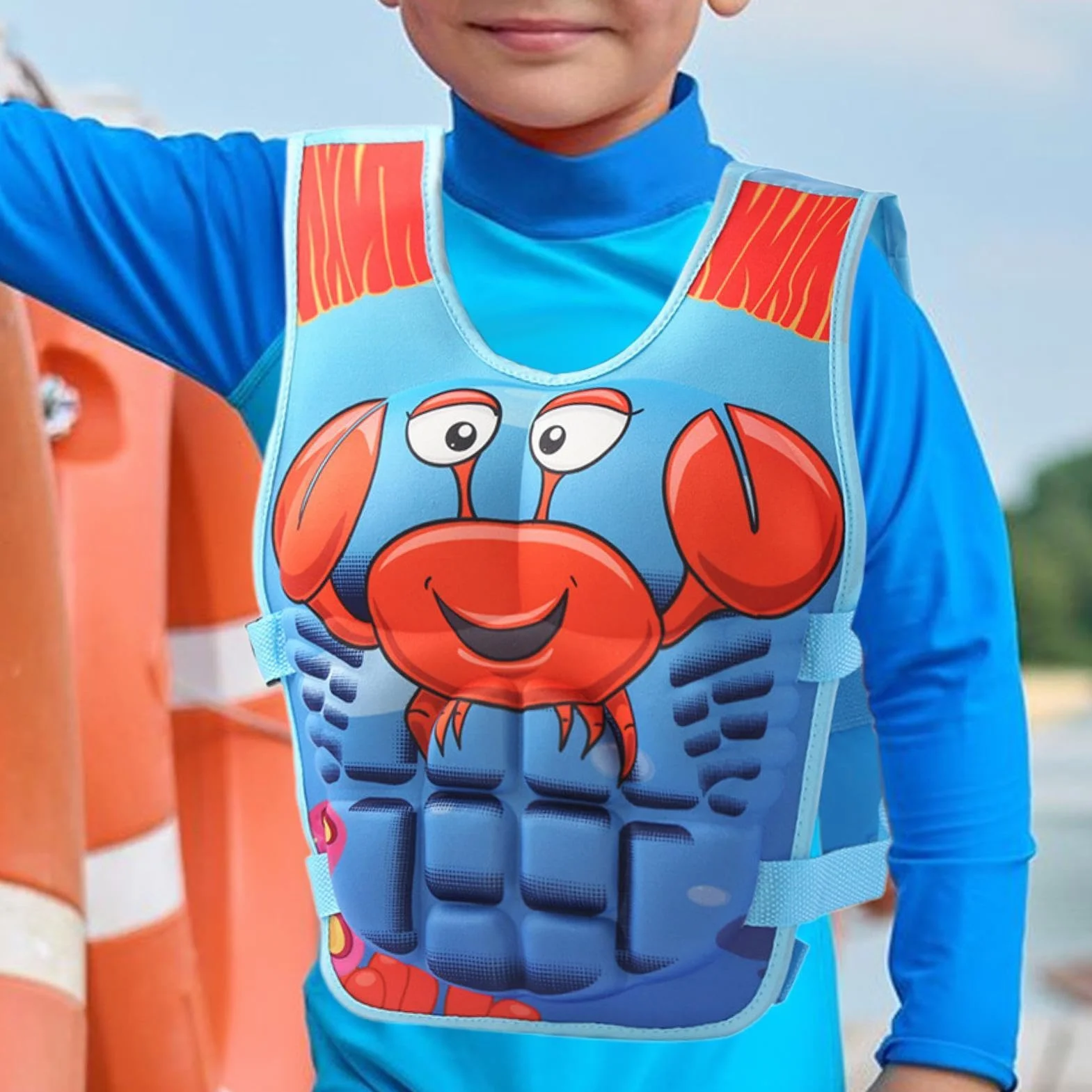 Chaleco de Natación Infantil - Bañador Infantil Anime Musculoso - Traje Flotante De Dibujos Animados | Playa Piscina Parque Acuático Rafting Surf Vela Clubes Zona Piscina Orilla del Lago