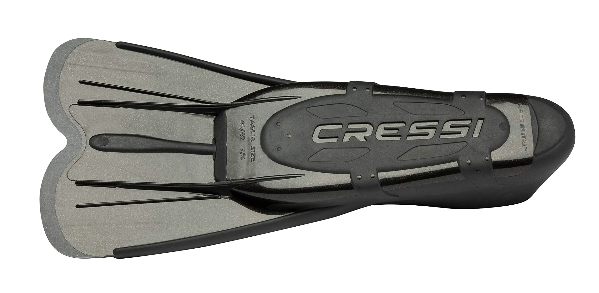 Cressi Agua Short Aletas de Snorkeling, Unisex Adulto, Negro/Plata, 45/46 + Mexico Tubo De Snorkel, Unisex-Adult, Negro, Un Tamaño