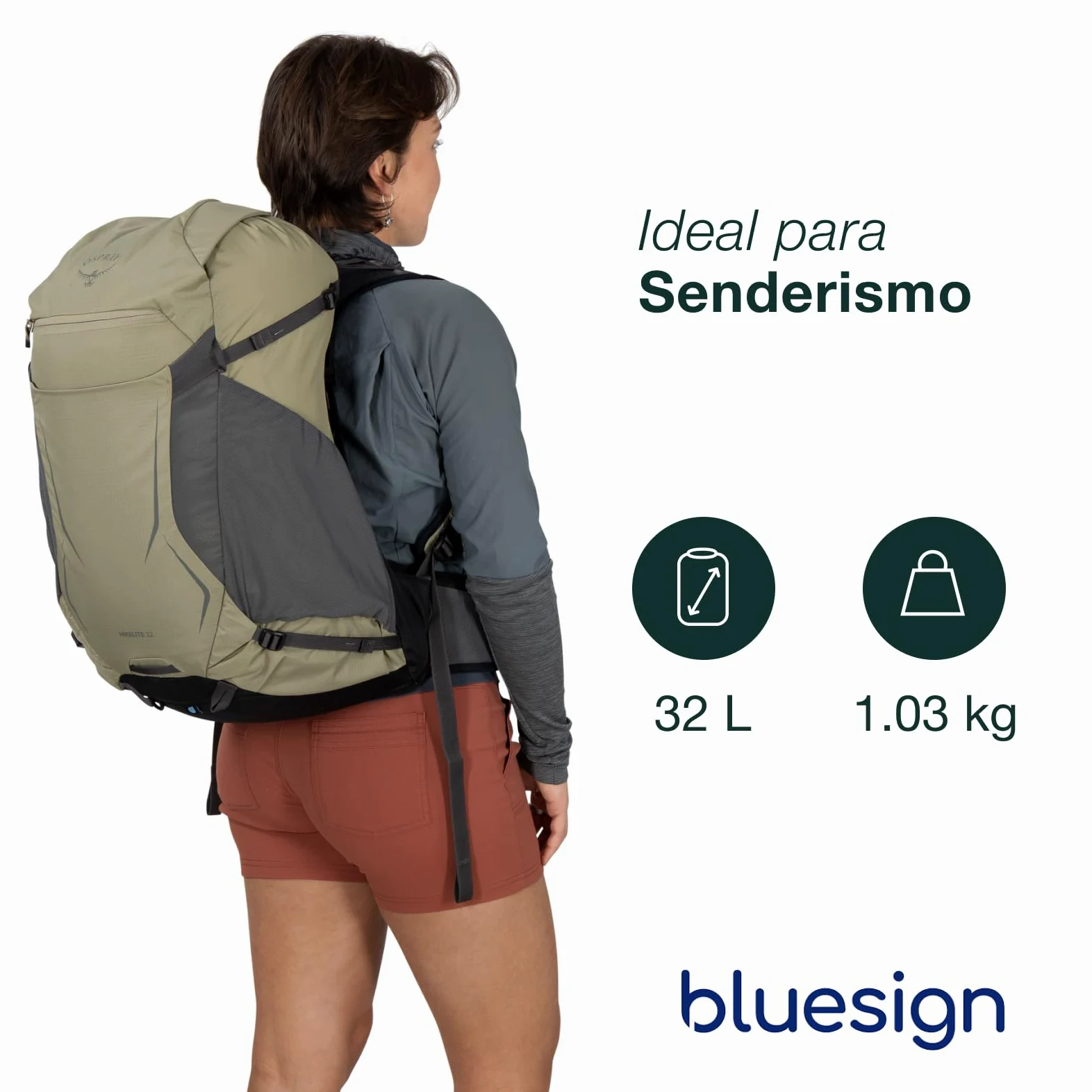 Osprey Hikelite Mochila de senderismo unisex, 32L, Graphite Purple