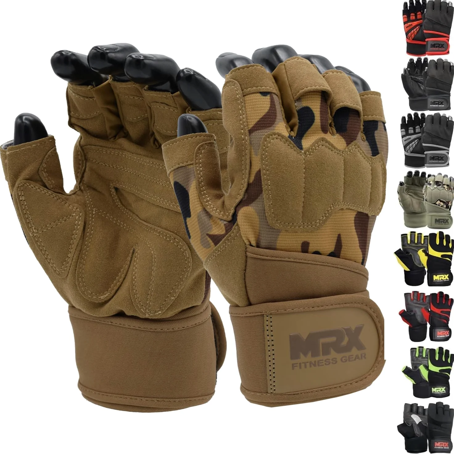 MRX - Guantes de levantamiento de pesas para hombre, guantes de entrenamiento para hombre, guantes de levantamiento de muñecas, guantes de gimnasio para hombre, accesorios de gimnasio para hombres