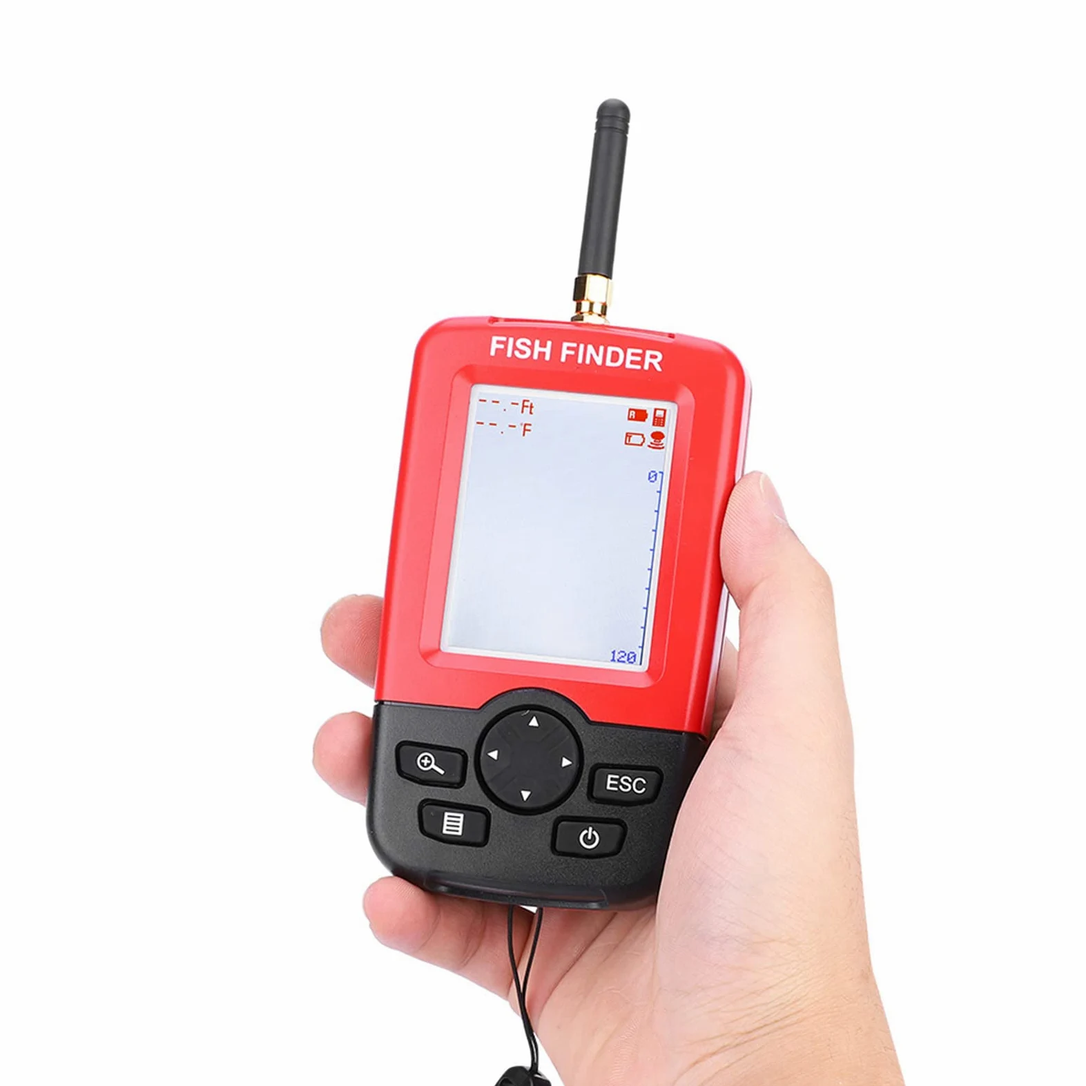 Buscador de Peces con Sensor de Sonda Inalámbrico de 100M, Sonda Eco Duradera para Pesca en Lagos y