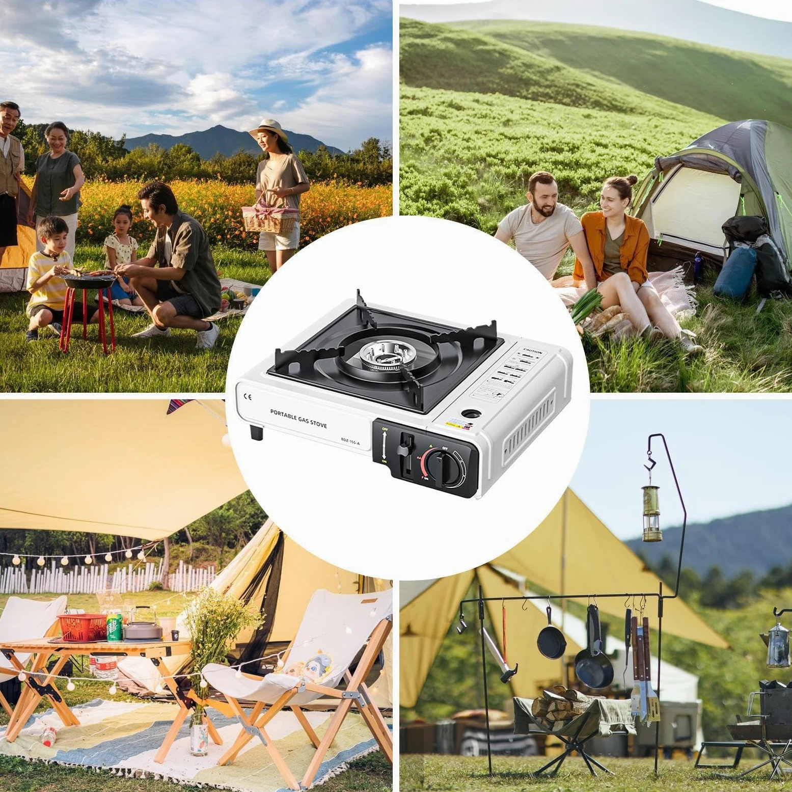 Cassette Camp Slusove – 34 x 26 x 8,2 cm para averías de camping portátil | Quemador de gas portátil de gas externo a prueba de | Quemador de gas para camping para ollas de de alto