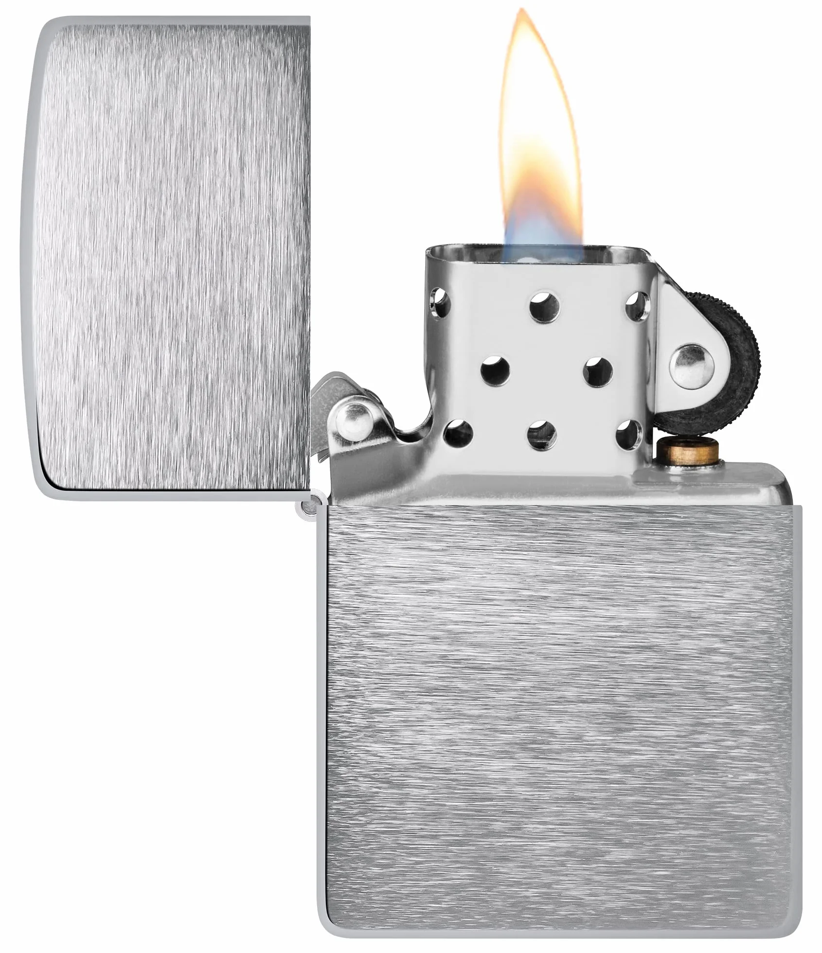 Zippo Encendedor a Prueba de Viento - Cromo Cepillado Recargable Reutilizable Caja de Regalo Hecho en EEUU