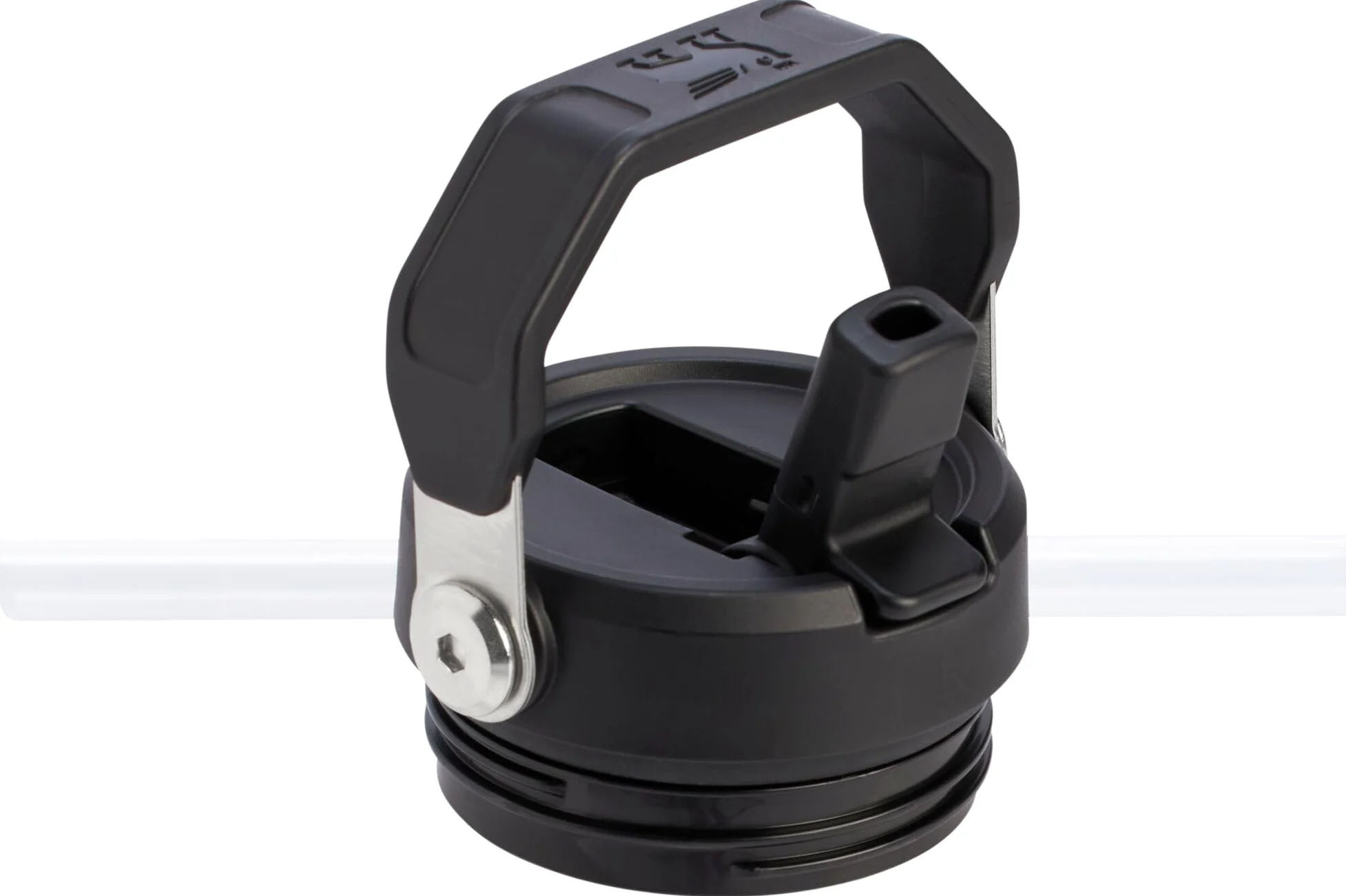 Stanley IceFlow Flip Straw 2.0 Botella de agua de 473,6 g | Paja integrada para viajes y deportes | Ligero y resistente a fugas | Acero inoxidable termo | Libre de BPA | Negro