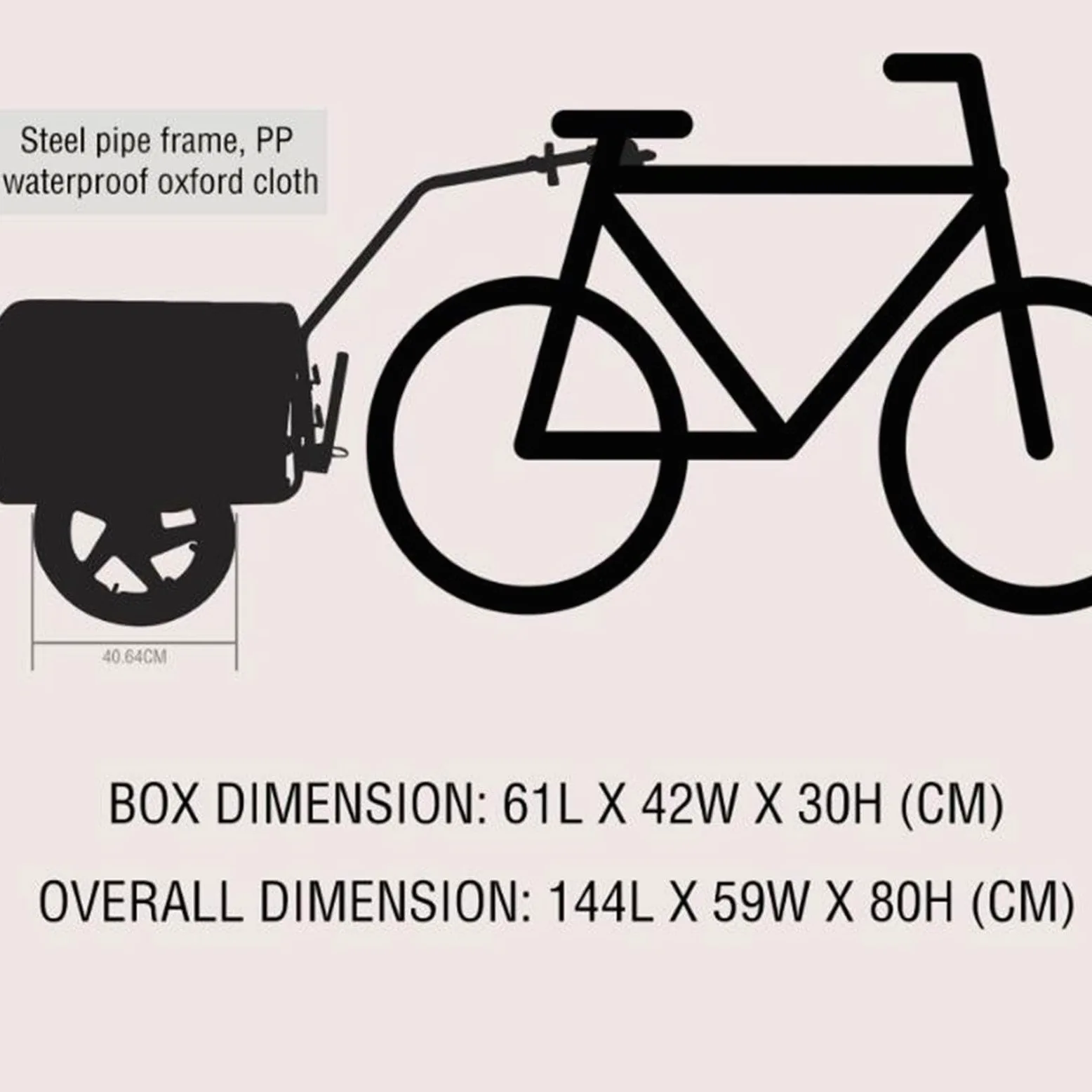 Remolque de Carga para Bicicleta, Coche para Bicicleta, Remolque Universal Desmontable para Bicicleta, Coche con Ruedas
