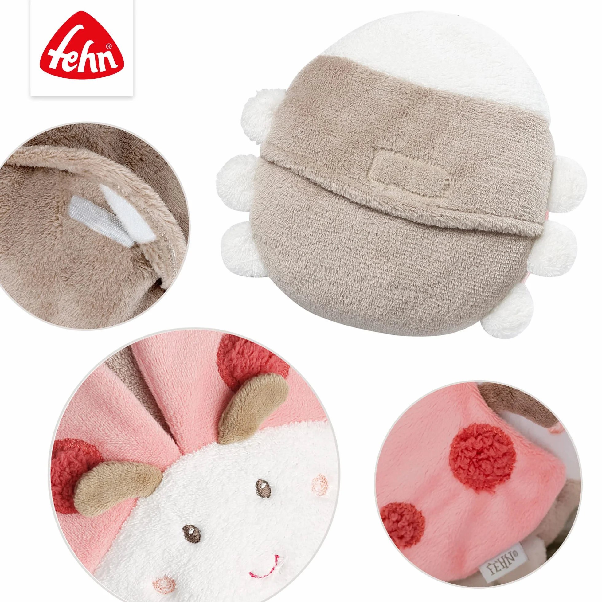Fehn cojín de huesos de cereza mariquita térmico frío para bebés y niños desde 0 meses regalo recién nacido